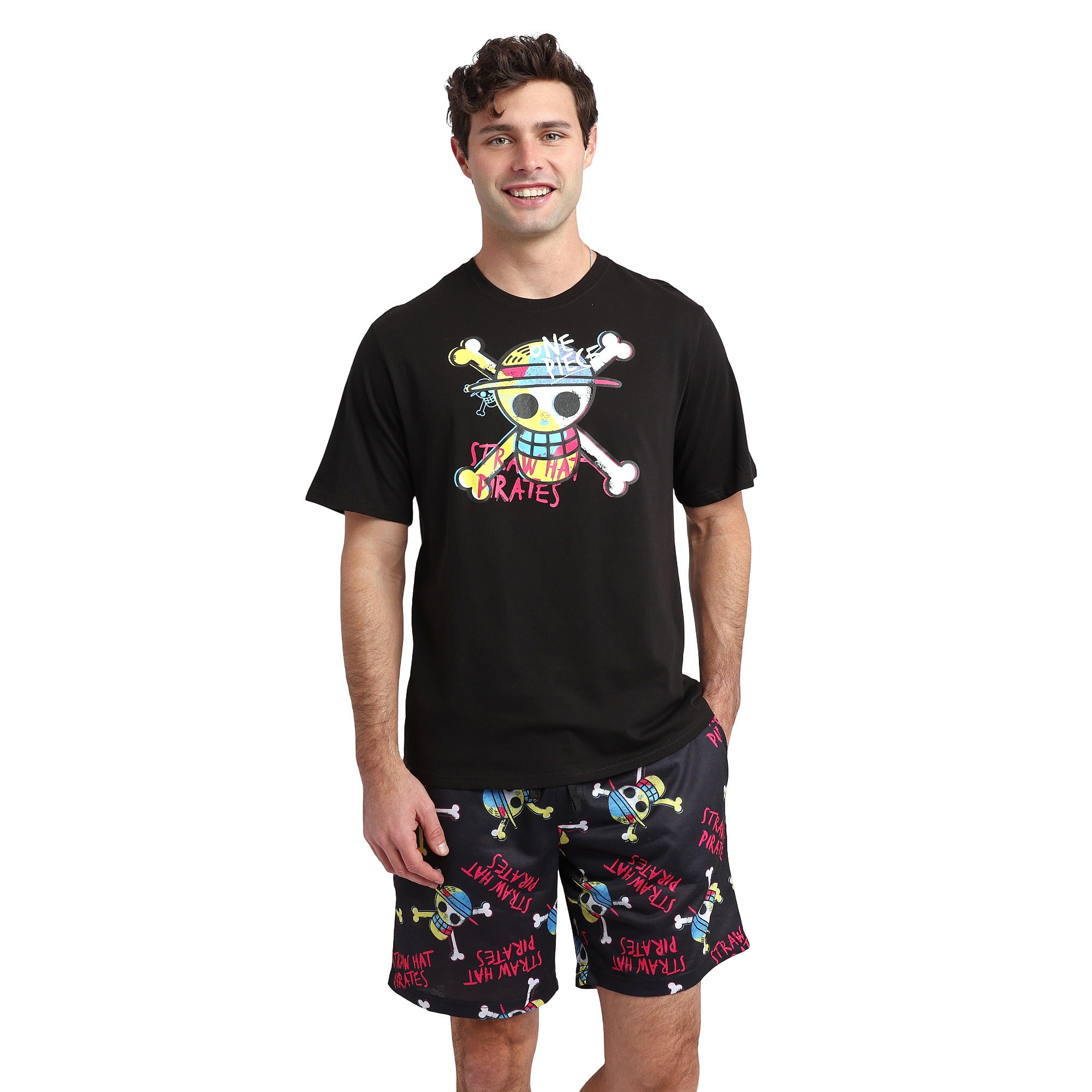 One Piece Live Action Straw Hat Skull & Crossbones Logo Men's 2-Pack Pajama Set