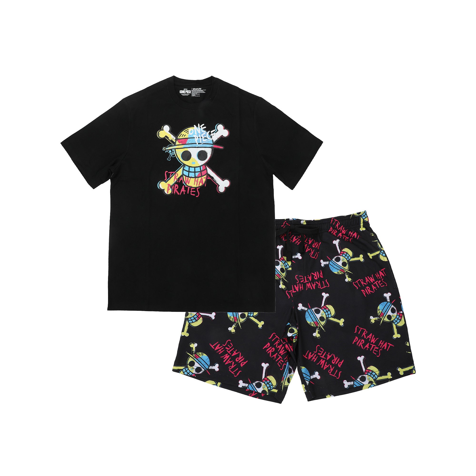 One Piece Live Action Straw Hat Skull & Crossbones Logo Men's 2-Pack Pajama Set