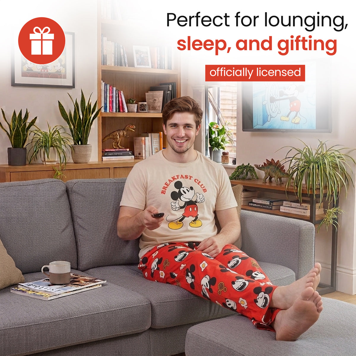 Disney Mickey Mouse Character Print Men's 2-Pack Pajama Set