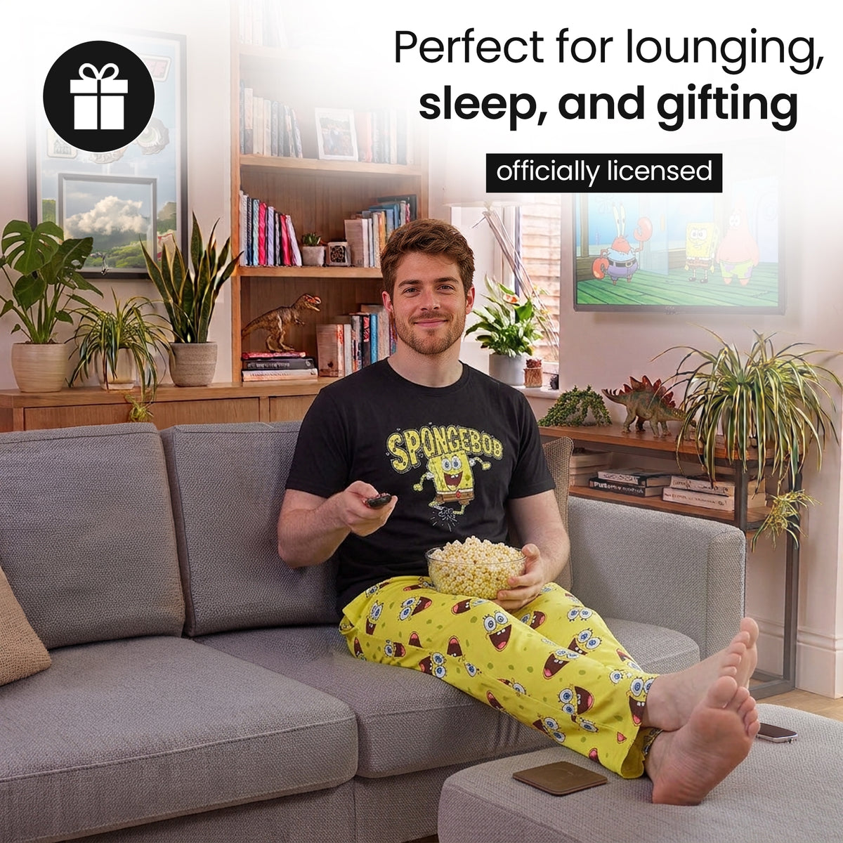 Spongebob Squarepants Character Logo Men's 2-Pack Pajama Set