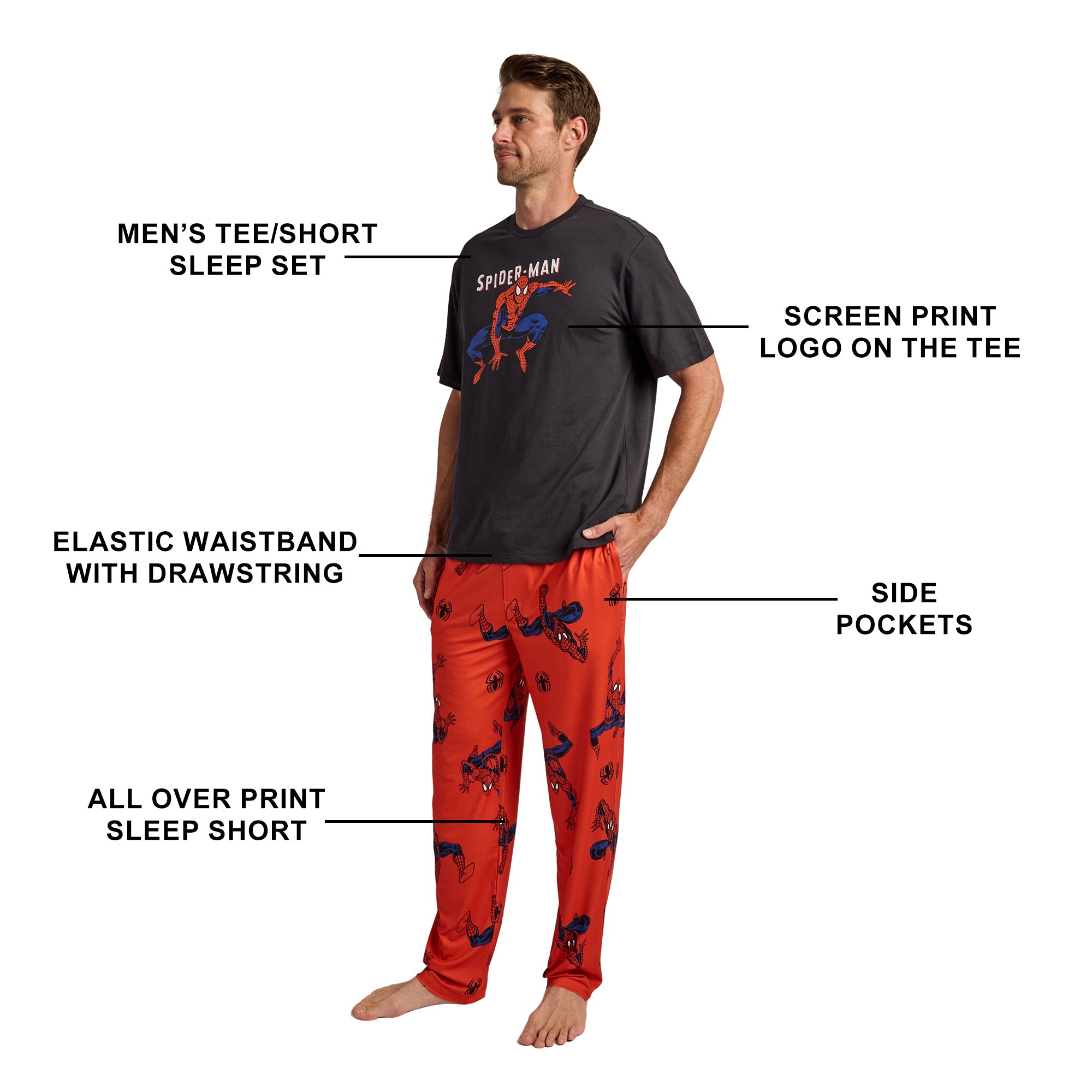 Marvel Comics Presents Spider-Man Men’s 2-Pack Pajama Set