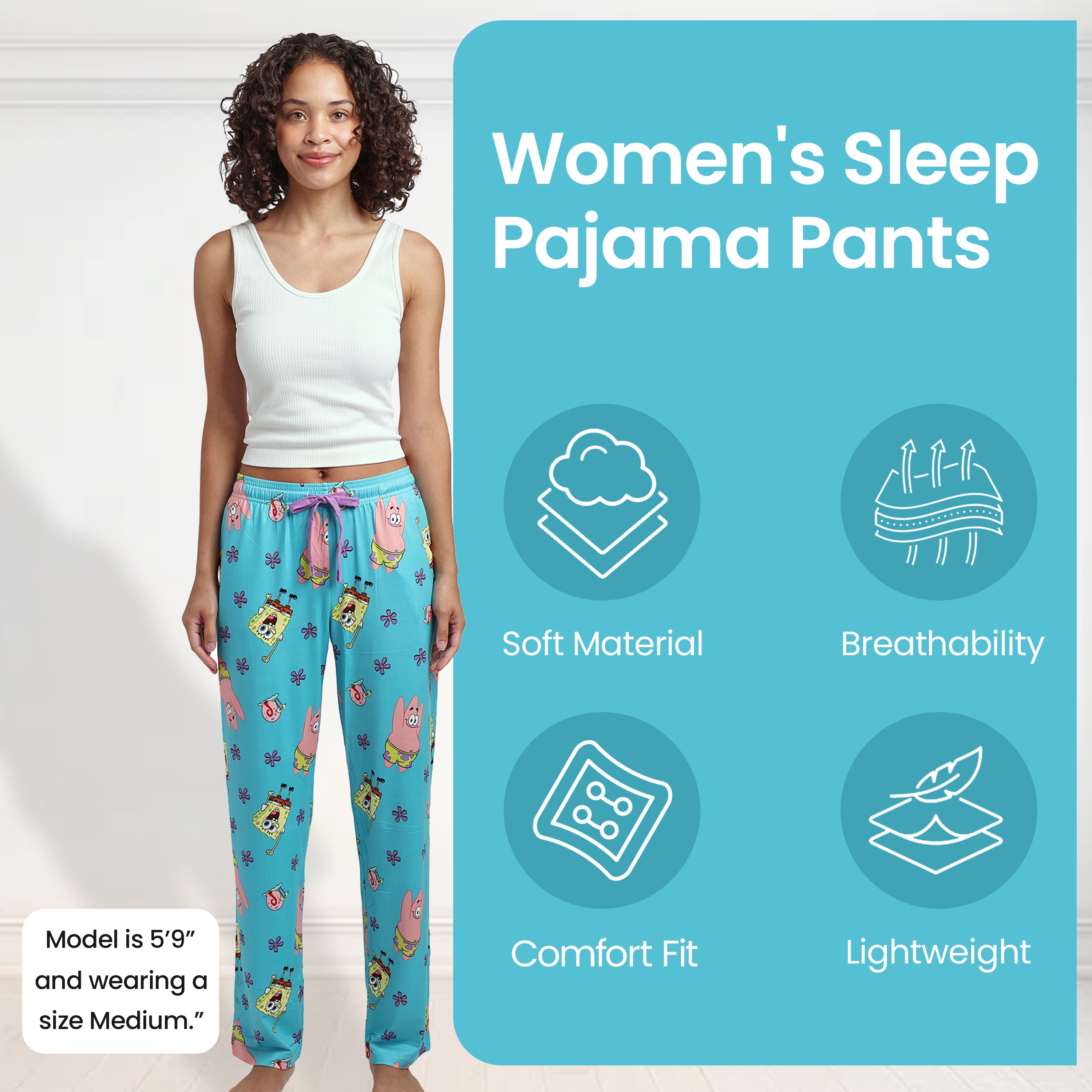 Spongebob Squarepants And Patrick All-Over Print Women's Sleep Pajama Pants