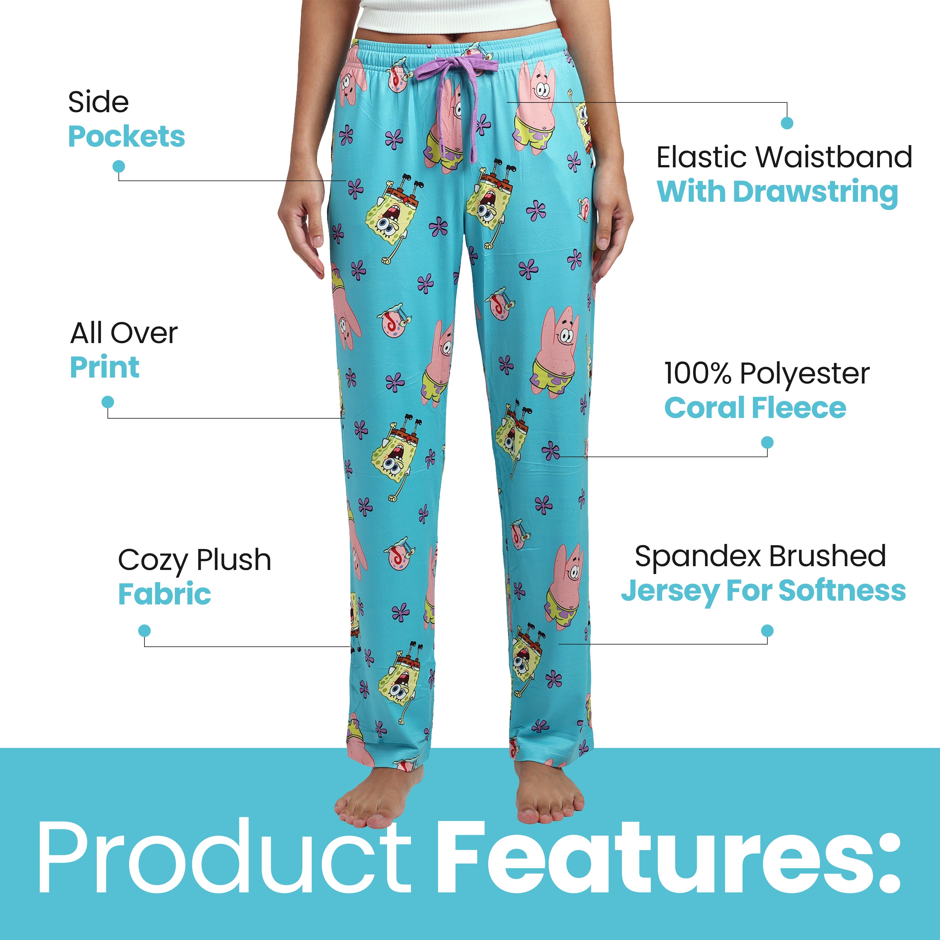 Spongebob Squarepants And Patrick All-Over Print Women's Sleep Pajama Pants