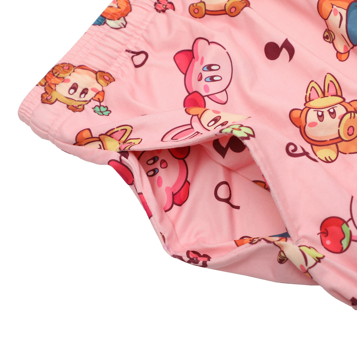 Kirby Pink Adult Womens Sleep Pants - Cozy Nightwear for Gamers