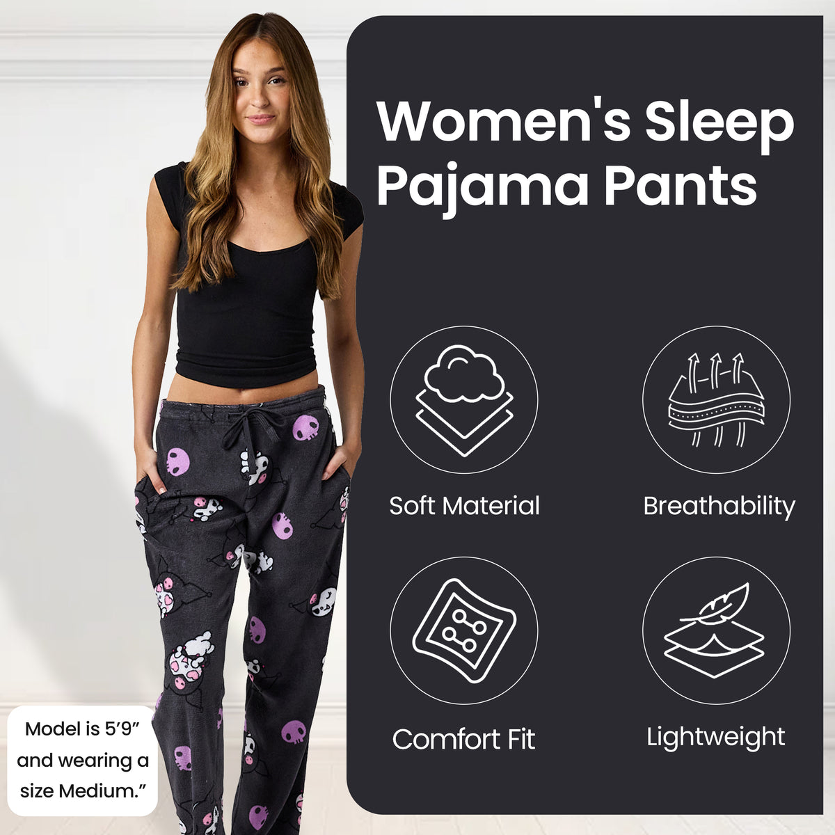 Kuromi Plush Women's Pajama Pant