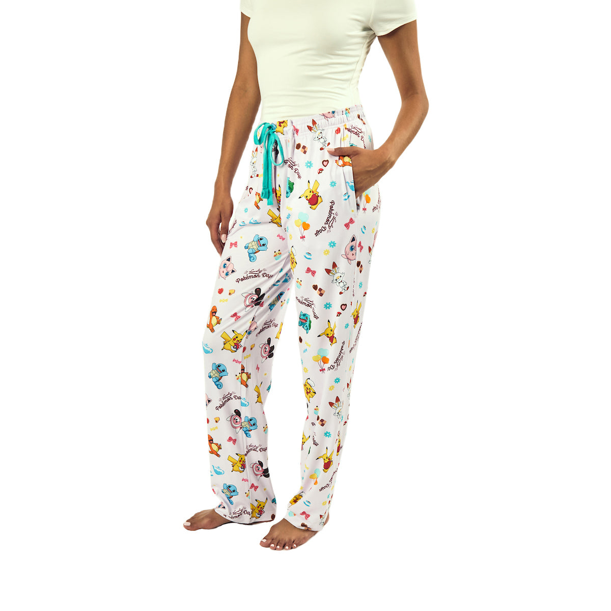 Pokémon Character Print Women's Pink Quick Turn Sleep Pajama Pants