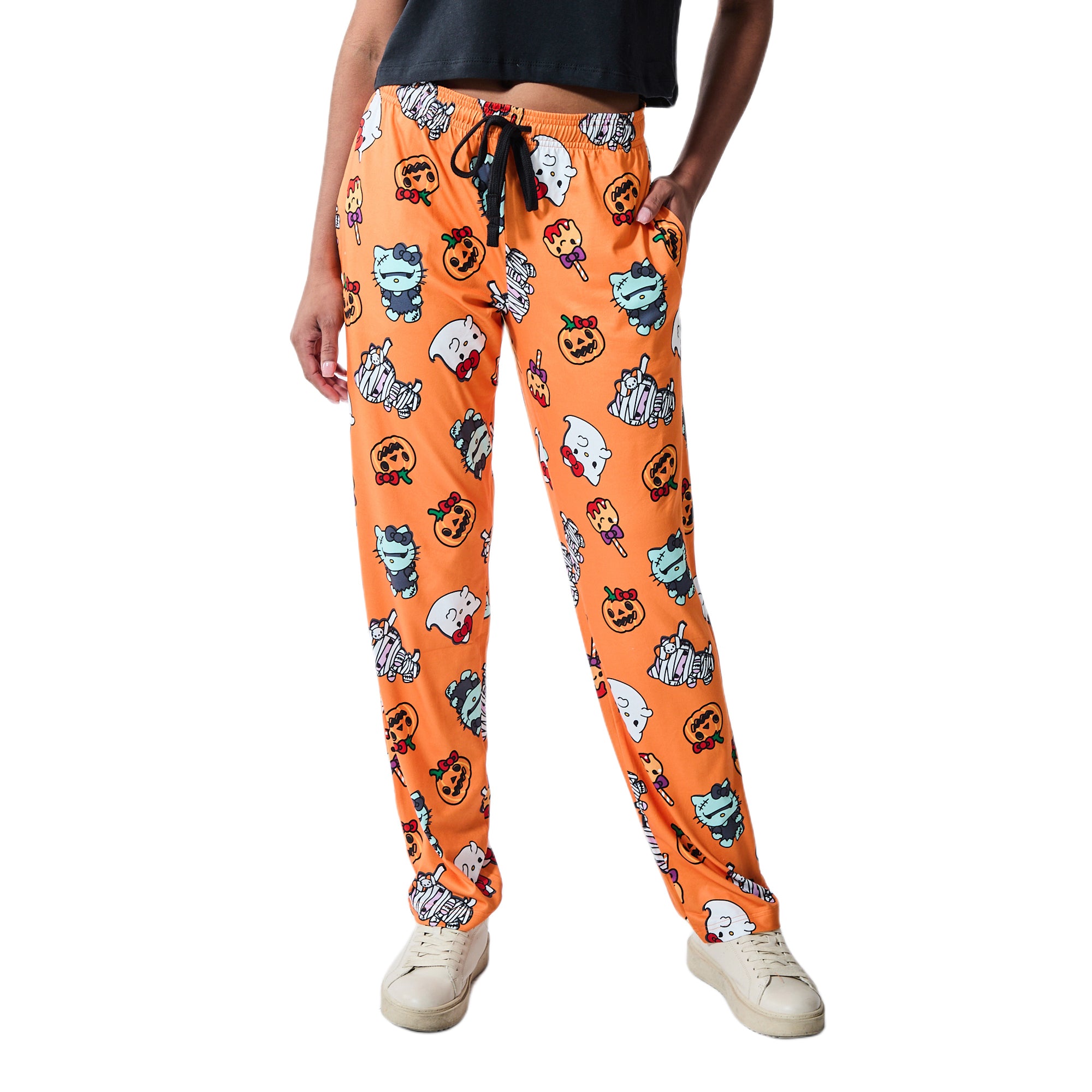 Hello Kitty Halloween Costumes Women's Orange Sleep Pajama Pants