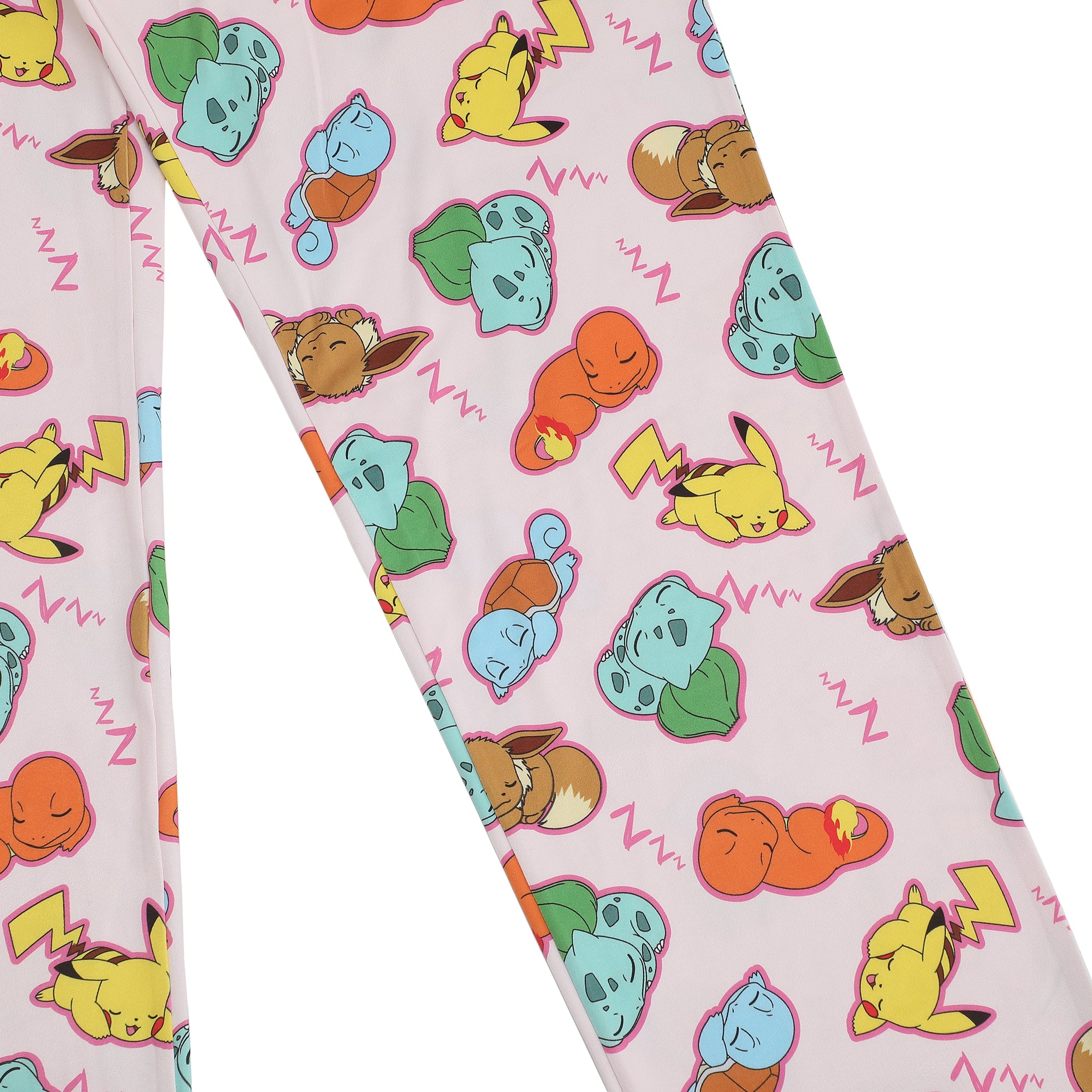 Pokémon Characters Napping Women's Cradle Pink Quick Turn Sleep Pajama Pants
