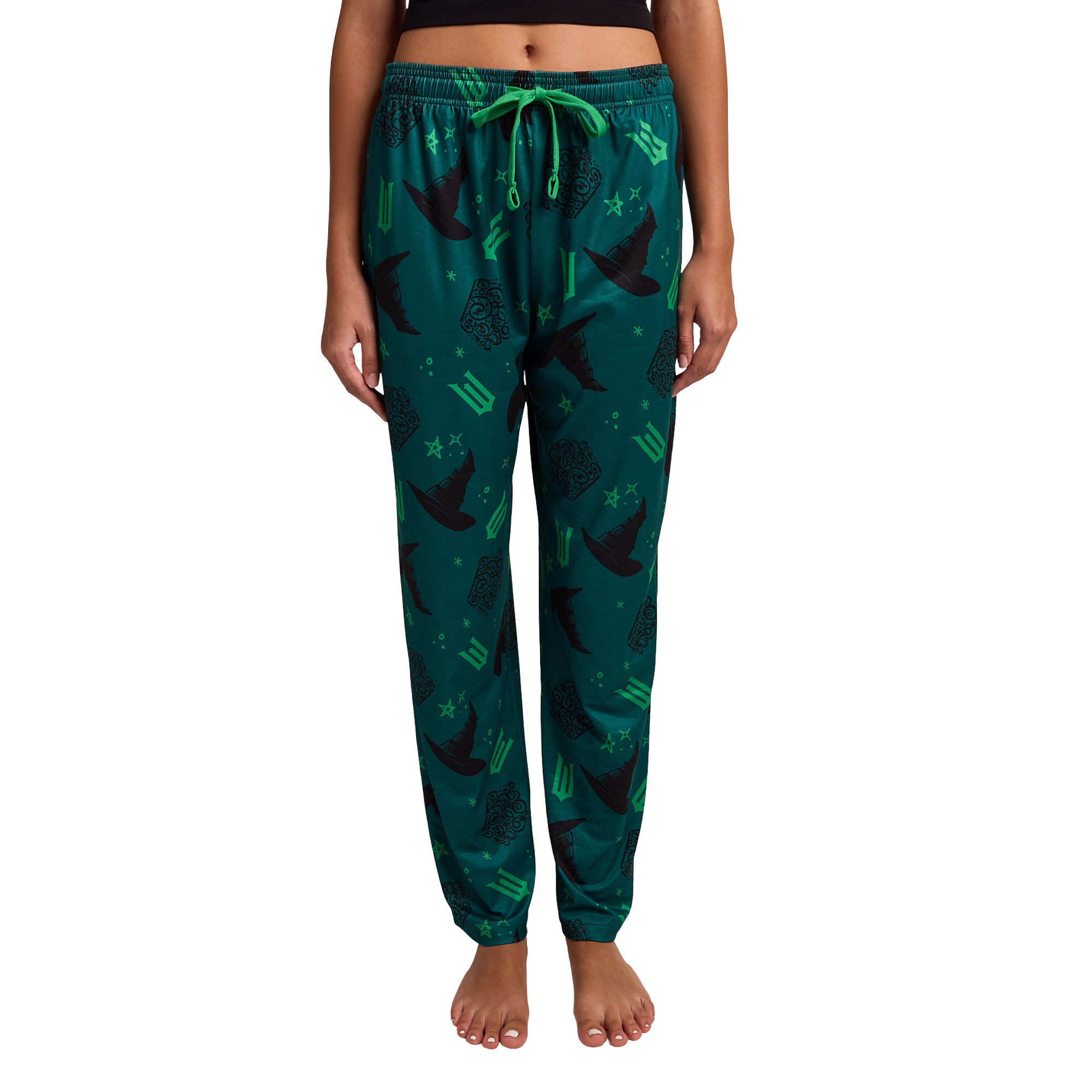 Wicked Part 1 Hats & Tiaras All-Over Print Women's Green Sleep Pajama Pants