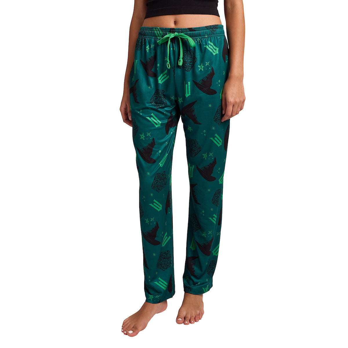 Wicked Part 1 Hats & Tiaras All-Over Print Women's Green Sleep Pajama Pants
