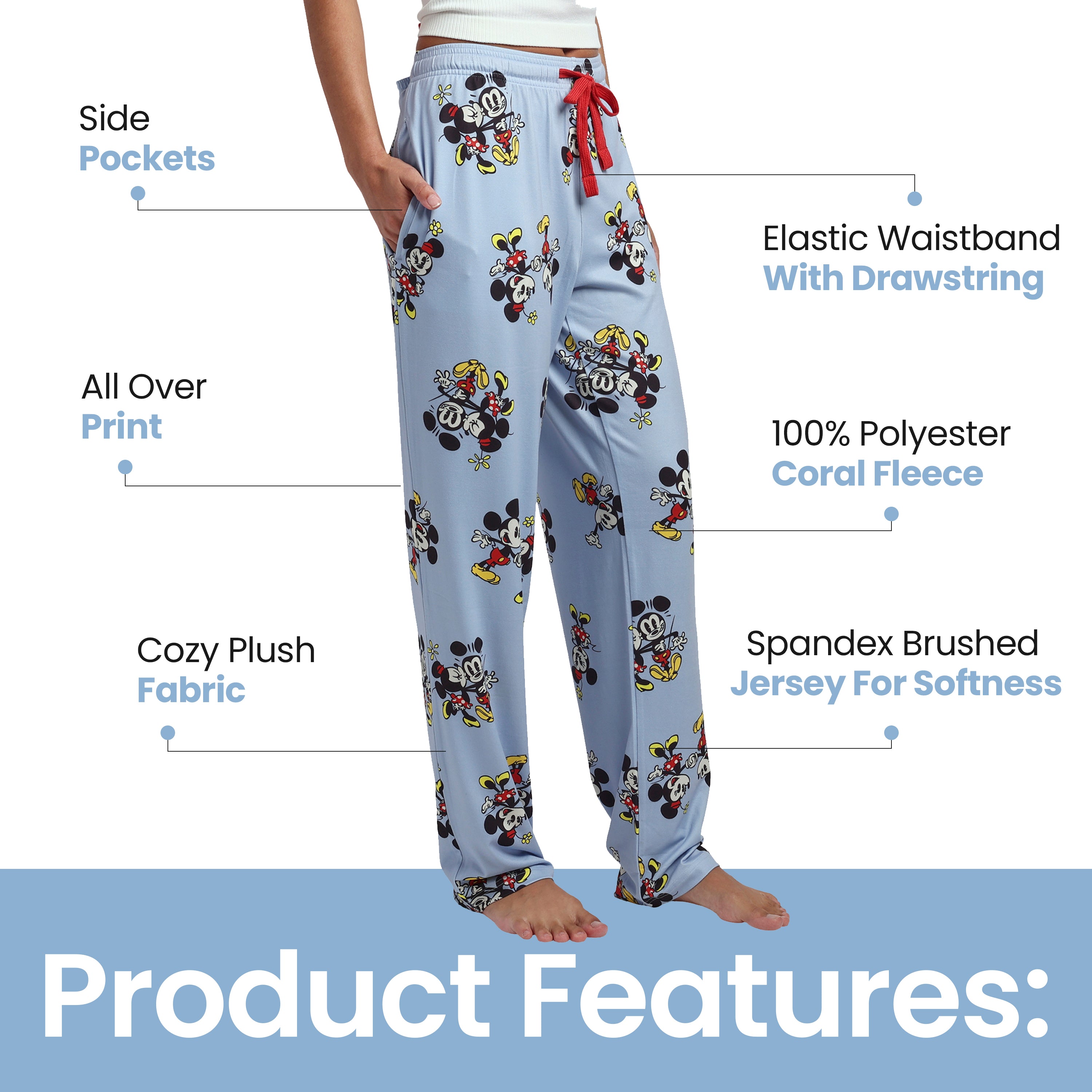 Mickey Mouse Classic All-Over Print Women's Sleep Pajama Pants