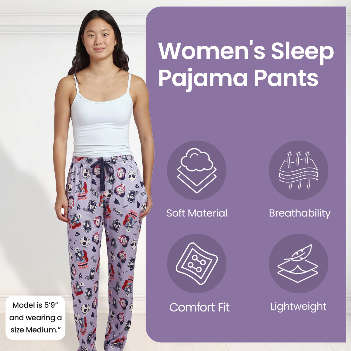 Nightmare Before Christmas All-Over Print Women's Sleep Pajama Pants