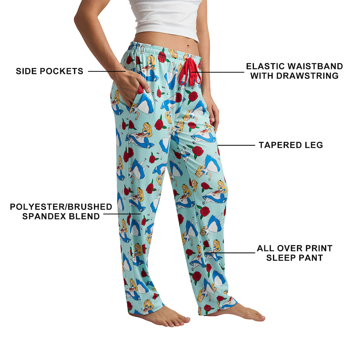 Disney's Alice in Wonderland All-Over Print Women's Sleep Pajama Pants