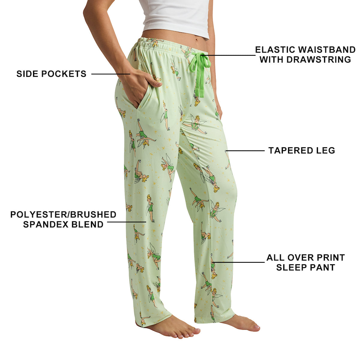 Disney's Tinker Bell All-Over Print Women's Sleep Pajama Pants