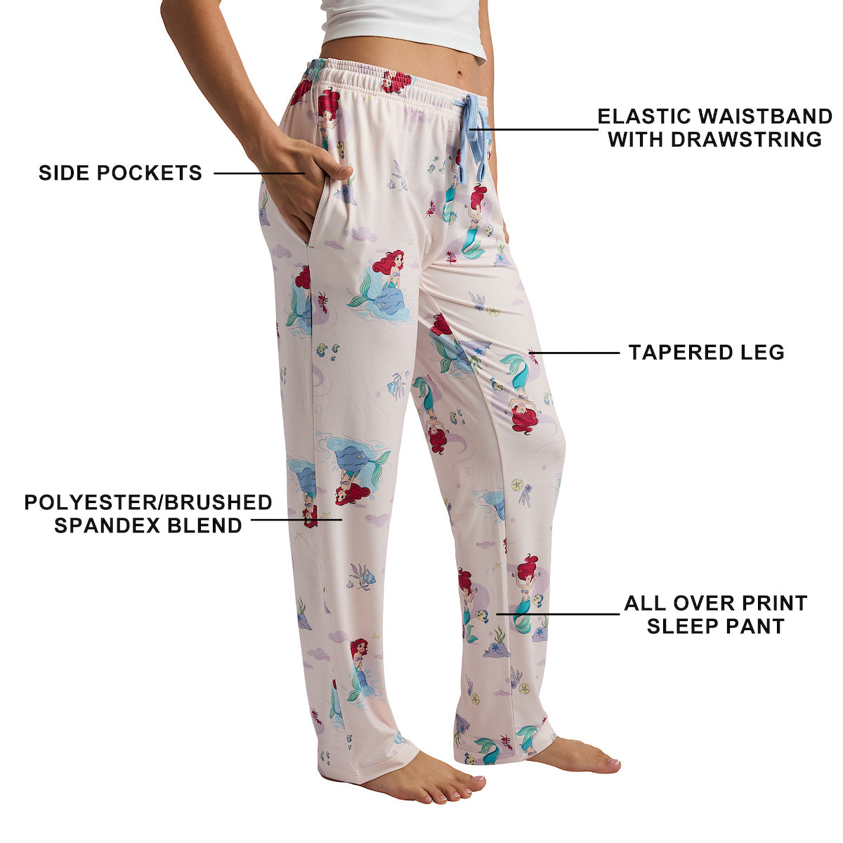 Disney's The Little Mermaid Ariel All-Over Print Women's Sleep Pajama Pants
