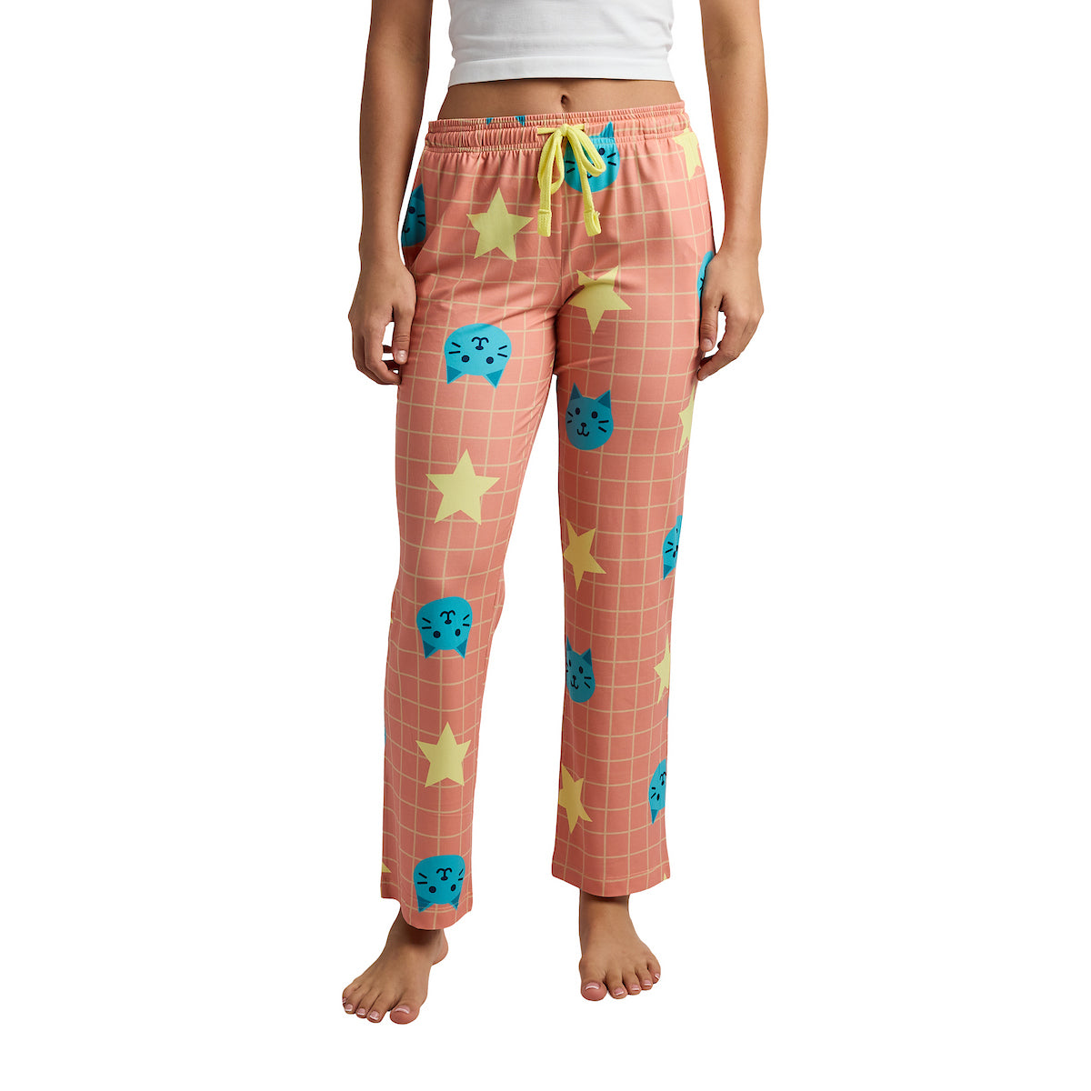 Kpop Demon Hunters Rumi's Cats and Stars Women's Sleep Pajama Pants