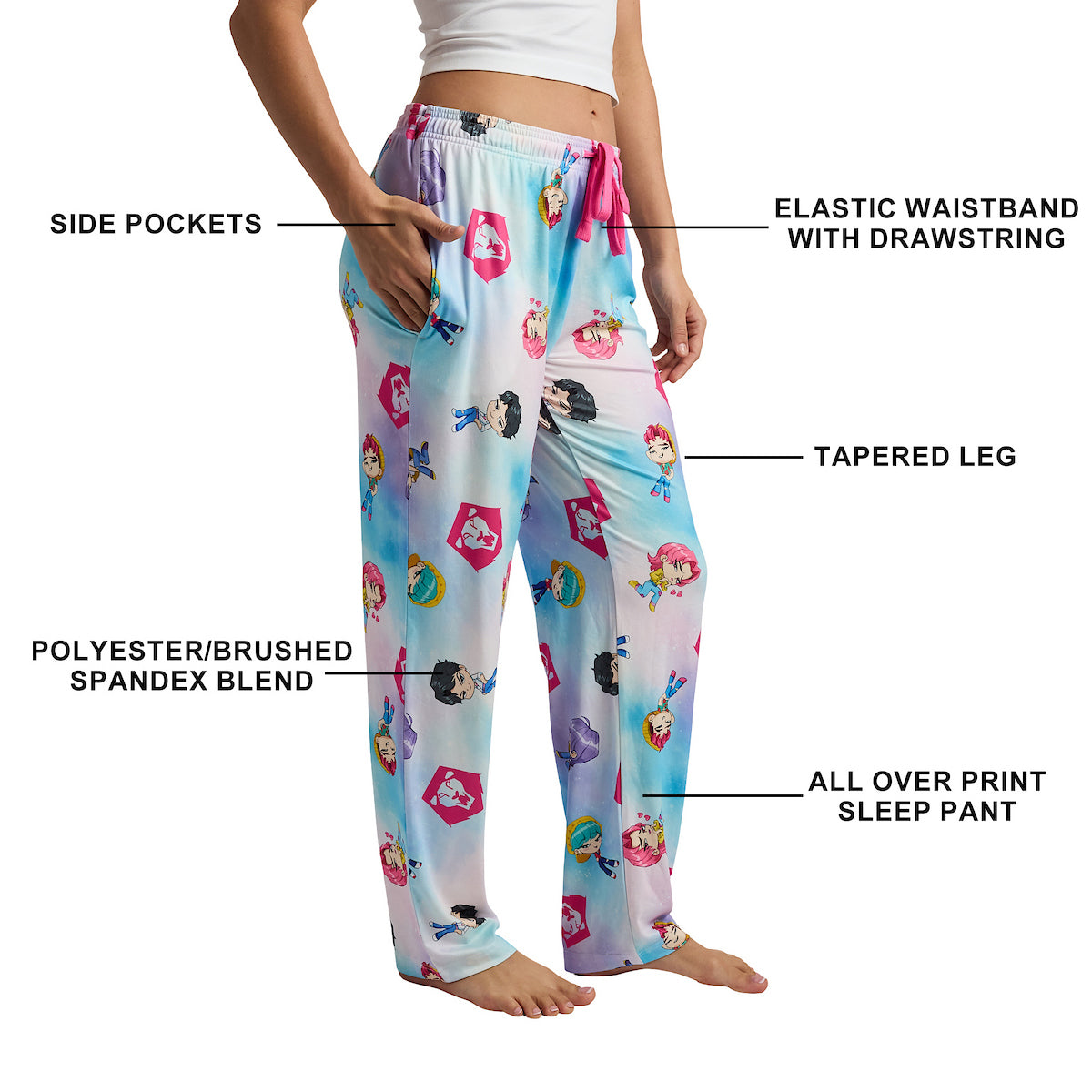 Kpop Demon Hunters Kawaii Huntr/x All-Over Print Women's Sleep Pajama Pants