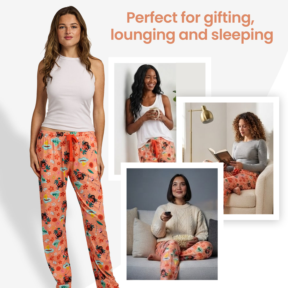Disney Moana Favorite Characters All-Over Print Women's Sleep Pajama Pants