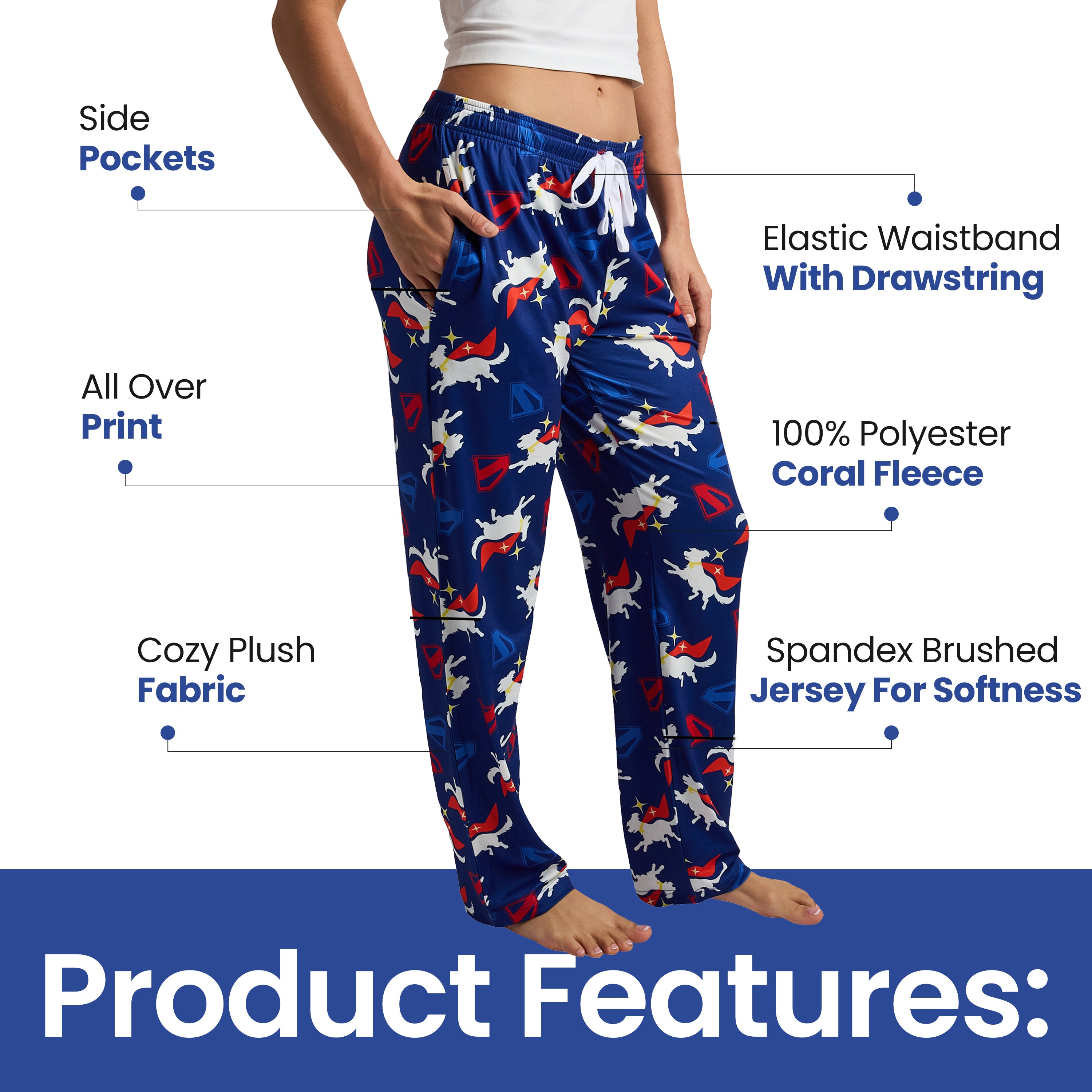 Supergirl Movie (2026) Super Krypto All-Over Print Women's Sleep Pajama Pants