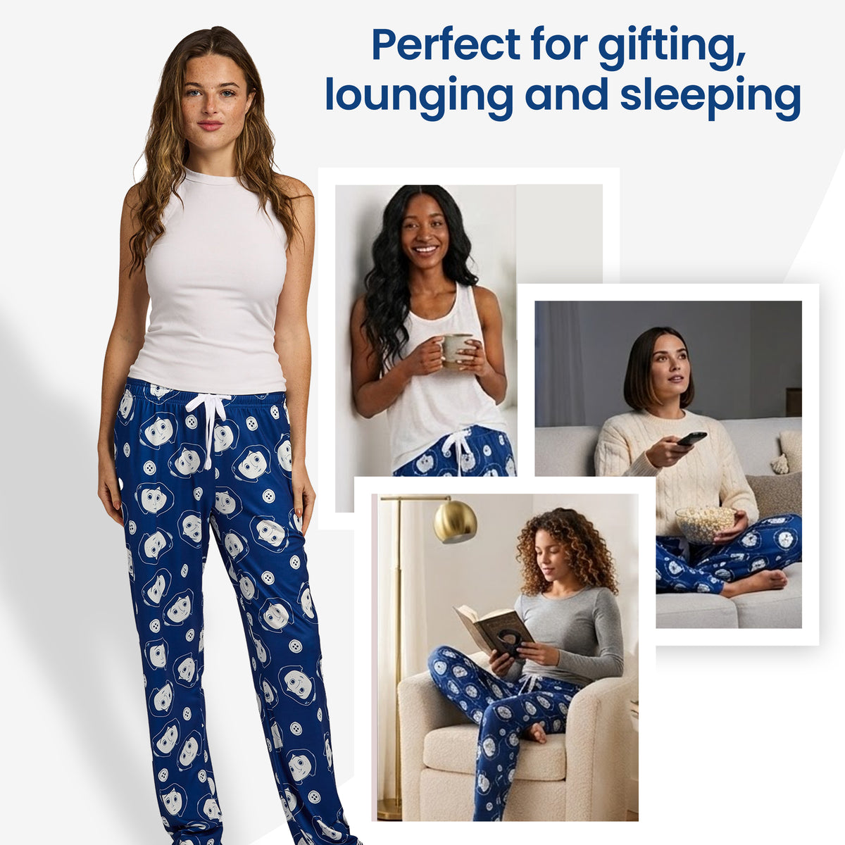 Coraline Character All-Over Print Women's Sleep Pajama Pants