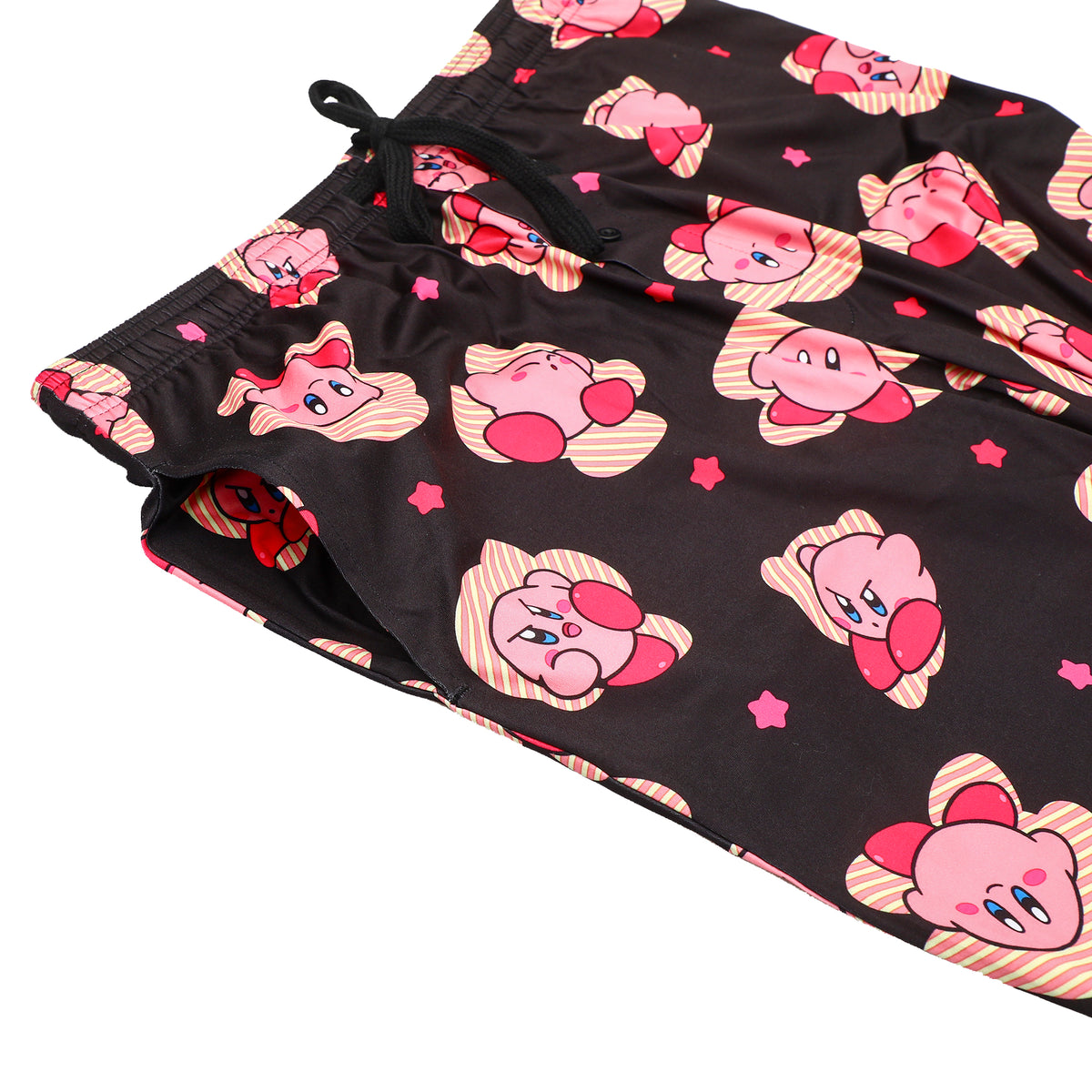 Kirby Character Poses and Stars Men's Black Sleep Pajama Pants