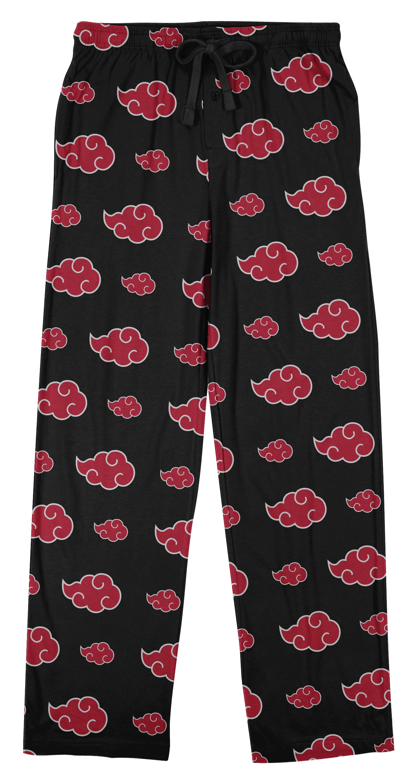 Naruto Shippuden Akatsuki Cloud Symbol AOP Men's Black Sleep Pajama Pants