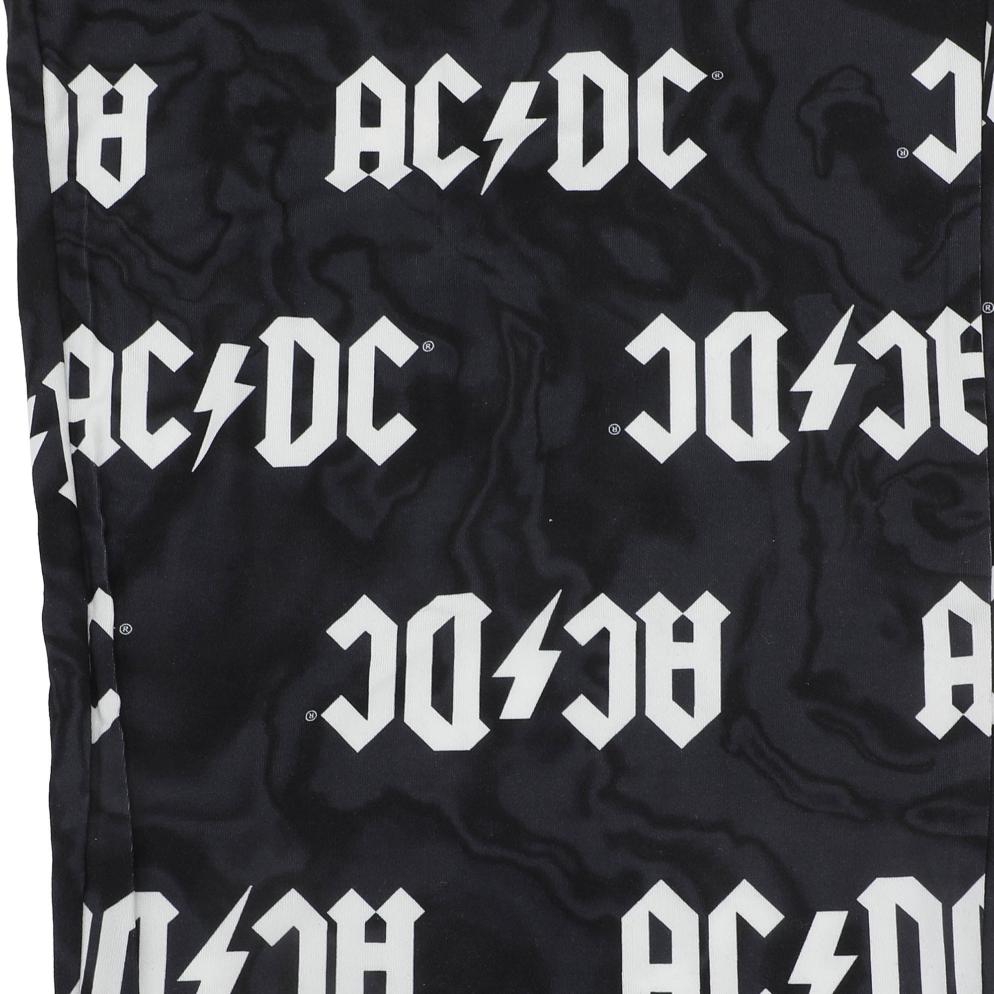 AC/DC Lightning Bolt Logo All-Over Print Men's Black Sleep Pajama Pants