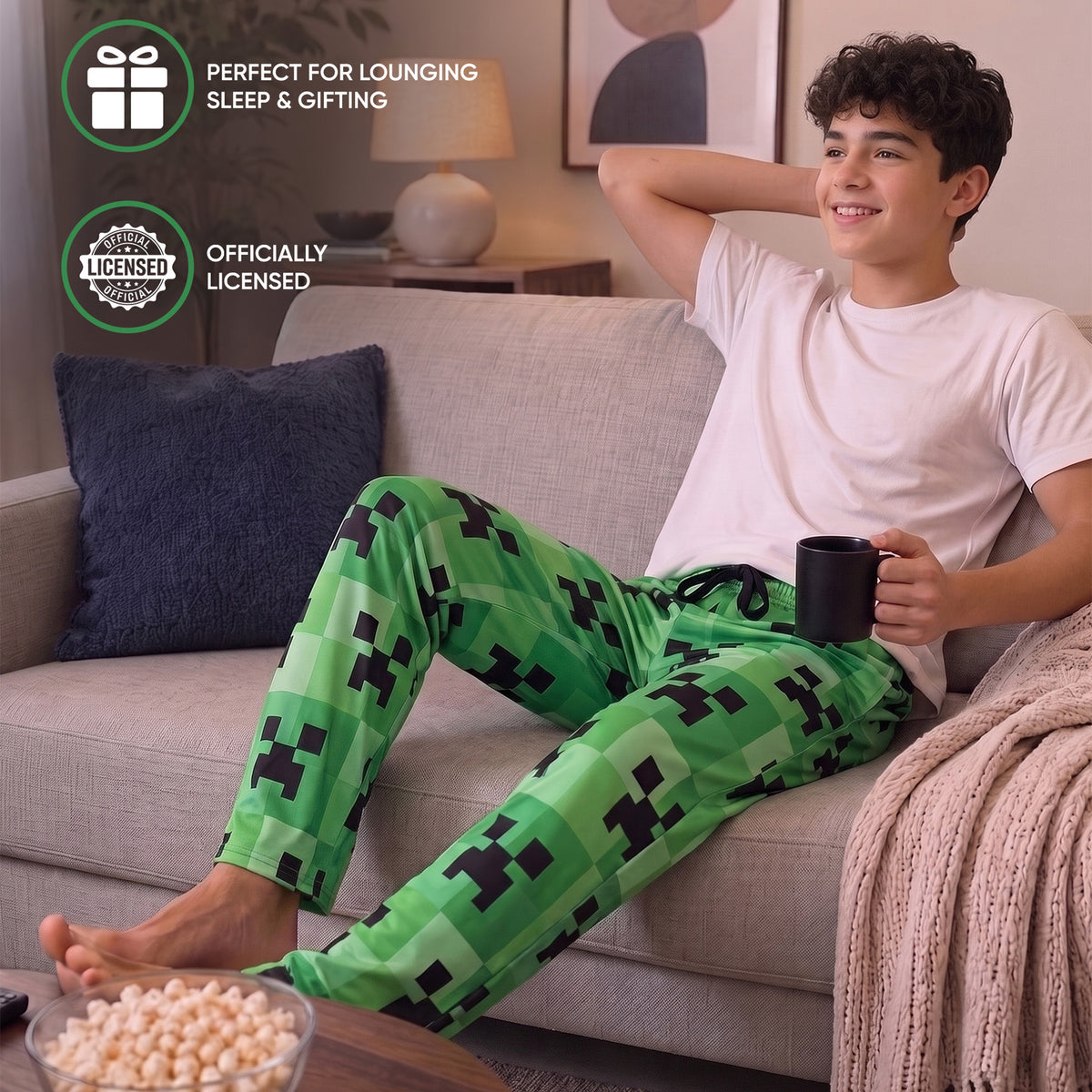 Minecraft Creeper All-Over Print Men's Sleep Pajama Pants