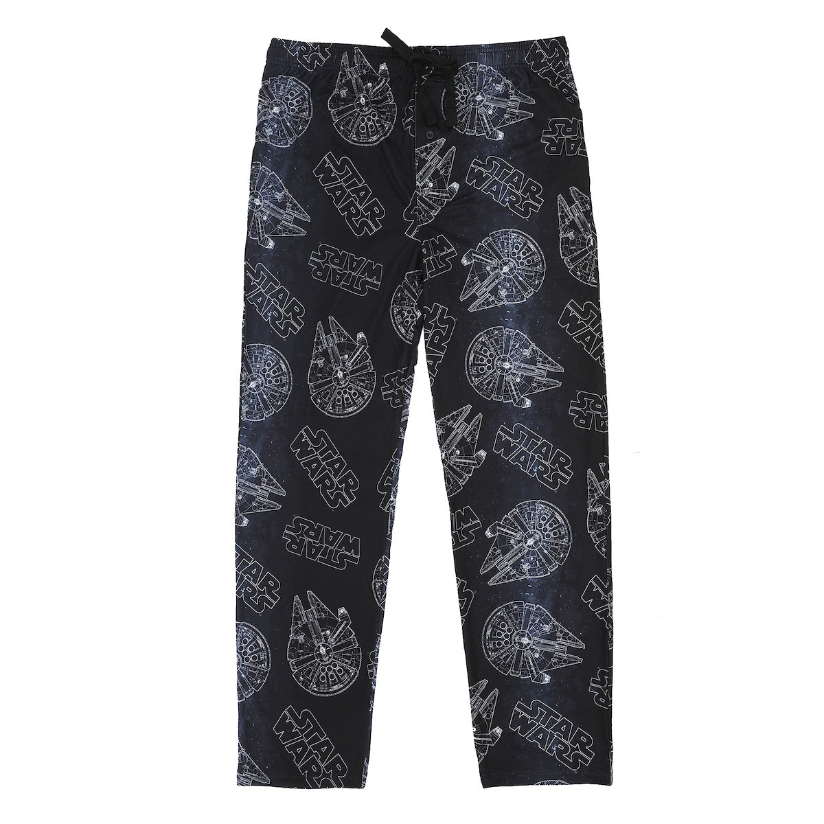 Men's Adult Black Star Wars Sleep Pants - Galactic Comfort for Sci-Fi Fans