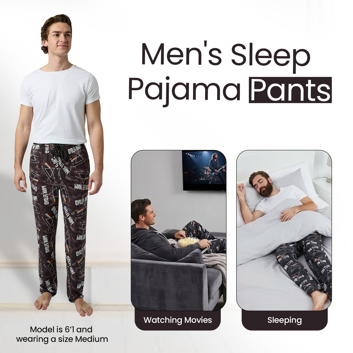 Pink Floyd Dark Side of the Moon Men's All-Over Print Sleep Pajama Pants