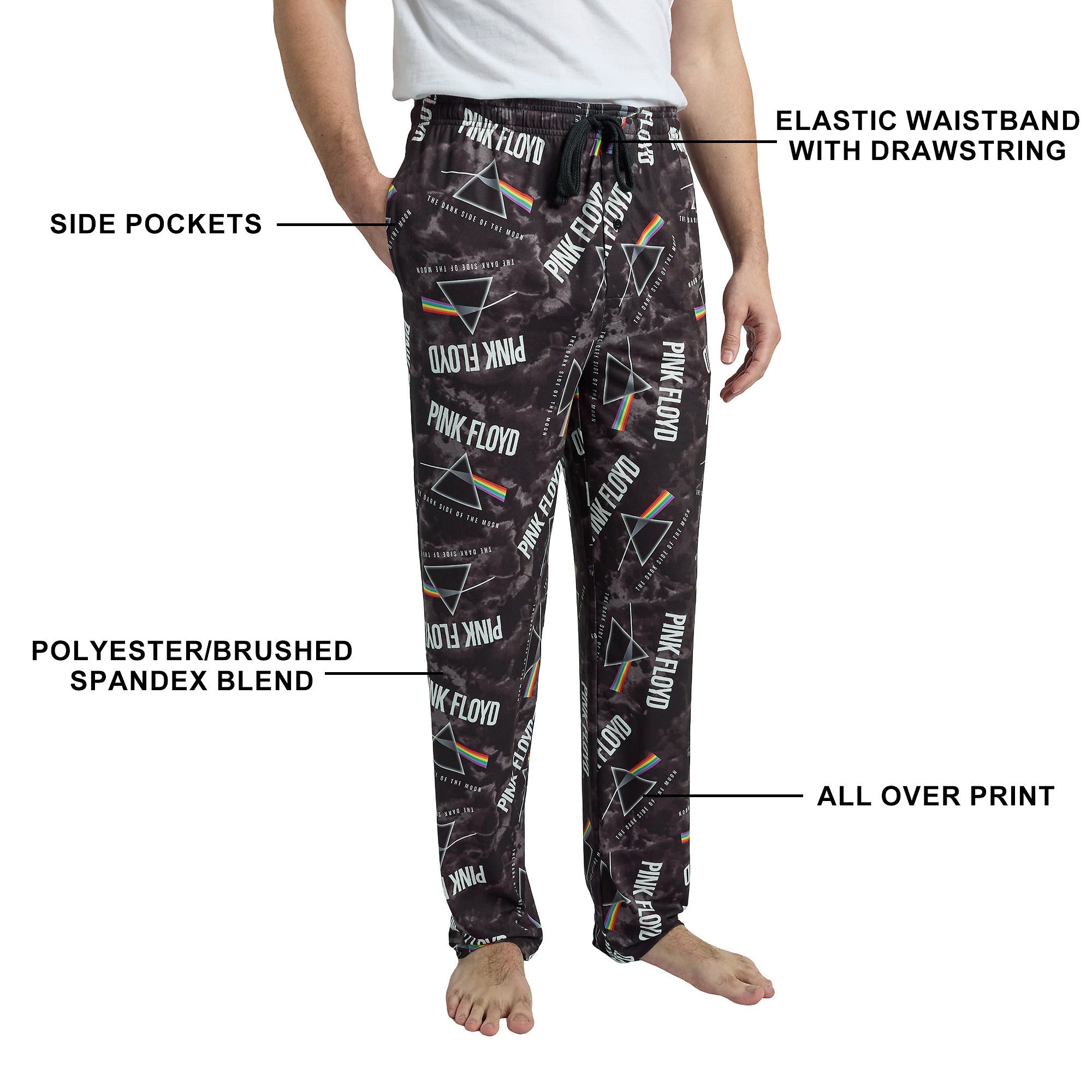 Pink Floyd Dark Side of the Moon Men's All-Over Print Sleep Pajama Pants