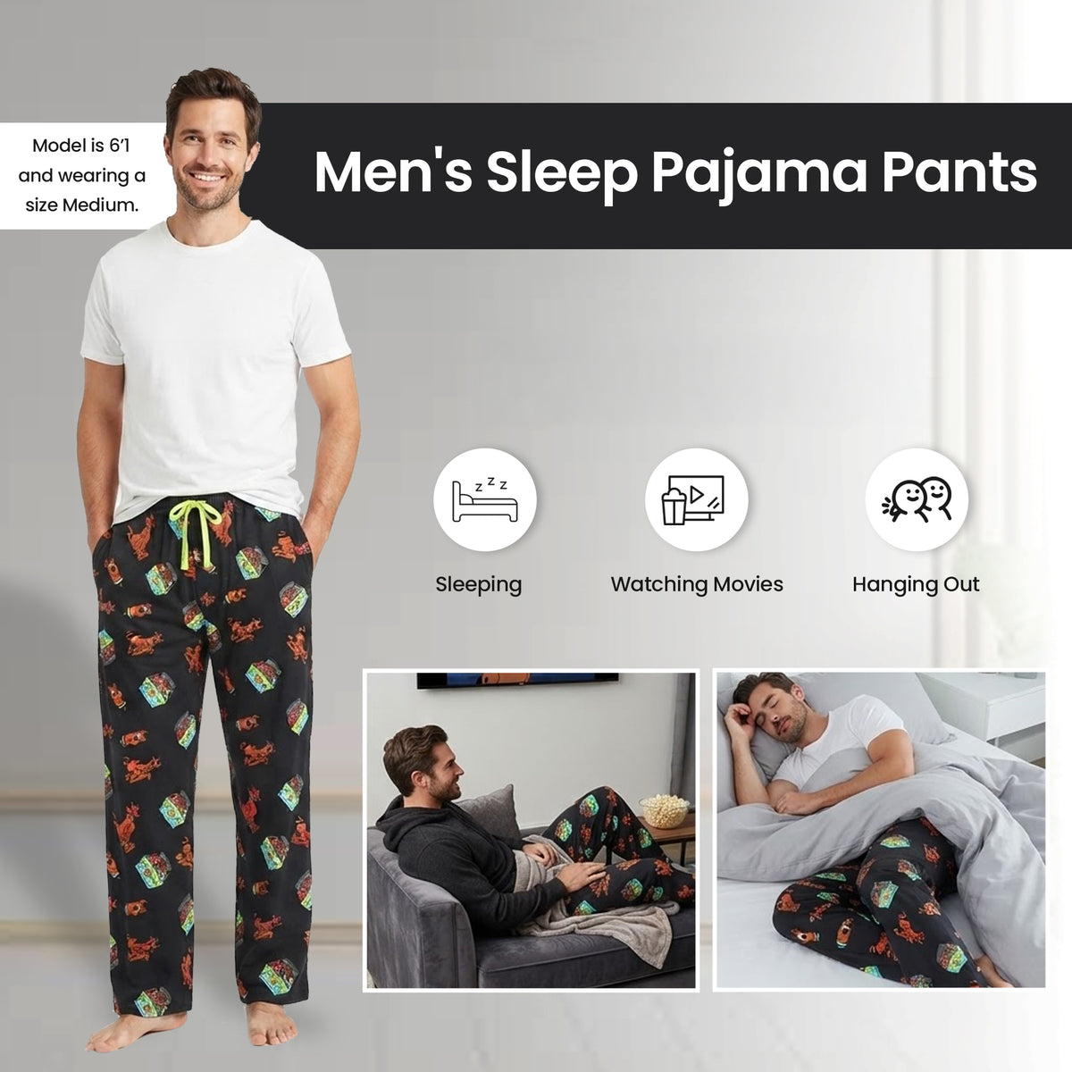 Scooby Doo and The Mystery Machine All-Over Print Men's Sleep Pajama Pants