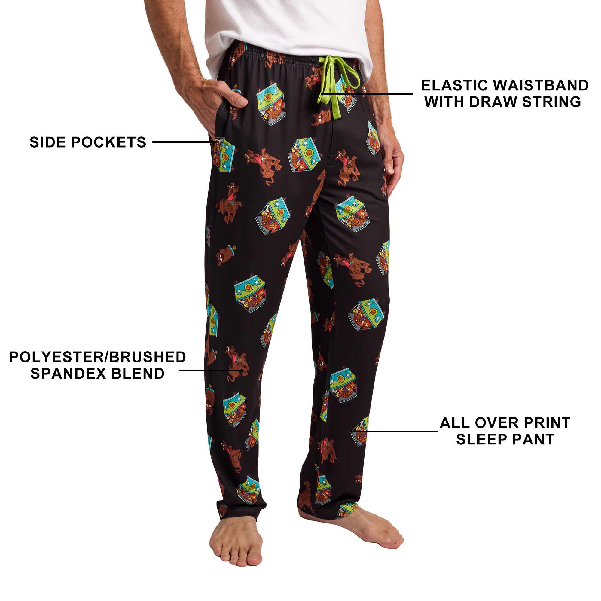 Scooby Doo and The Mystery Machine All-Over Print Men’s Sleep Pajama Pants