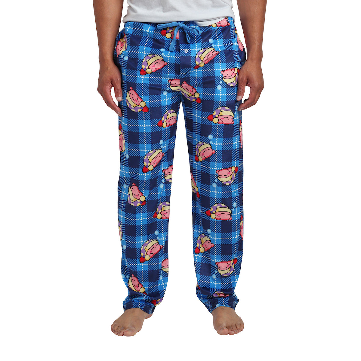 Kirby All-Over Print Men's Lightweight Plush Minkey Fleece Sleep Pajama Pants