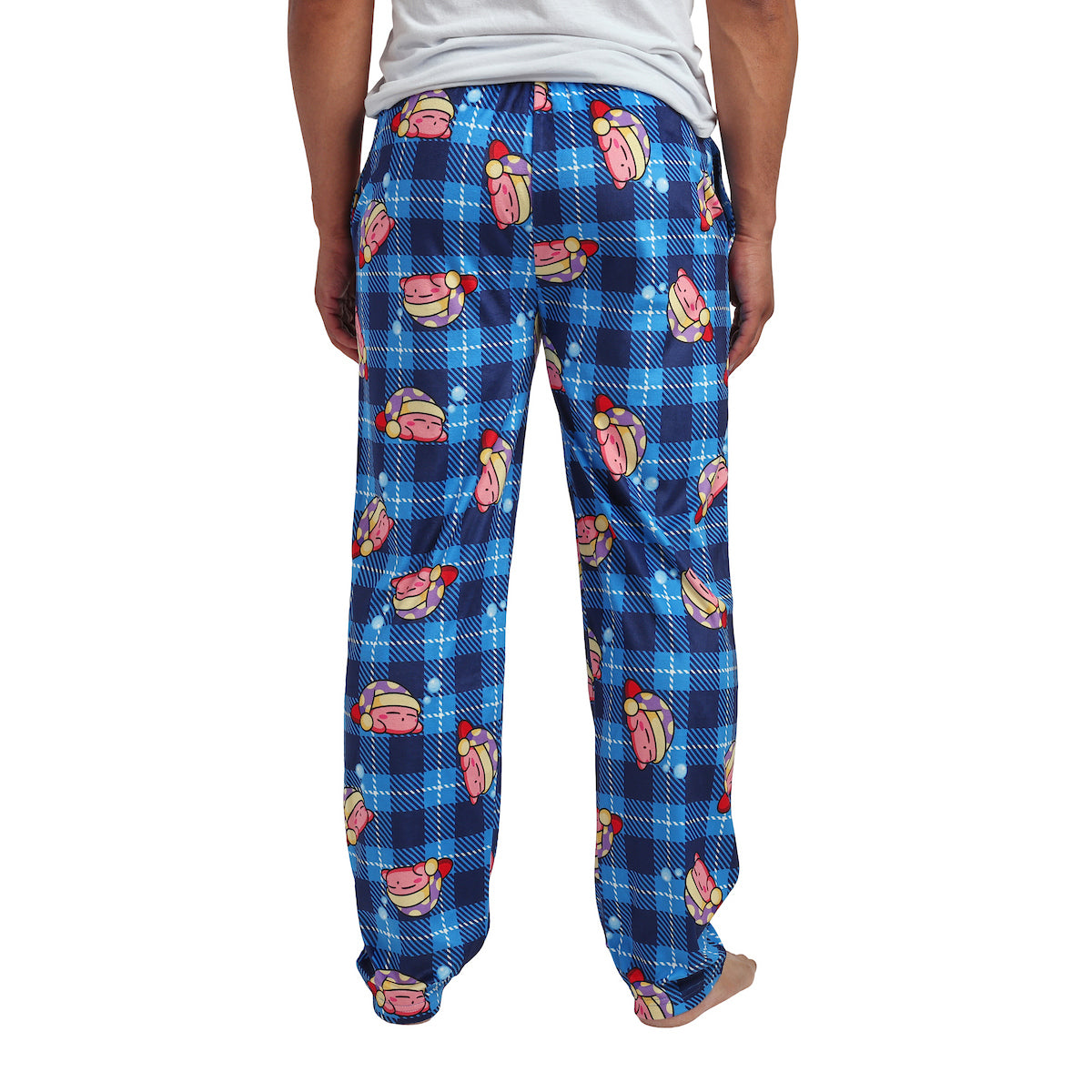 Kirby All-Over Print Men's Lightweight Plush Minkey Fleece Sleep Pajama Pants