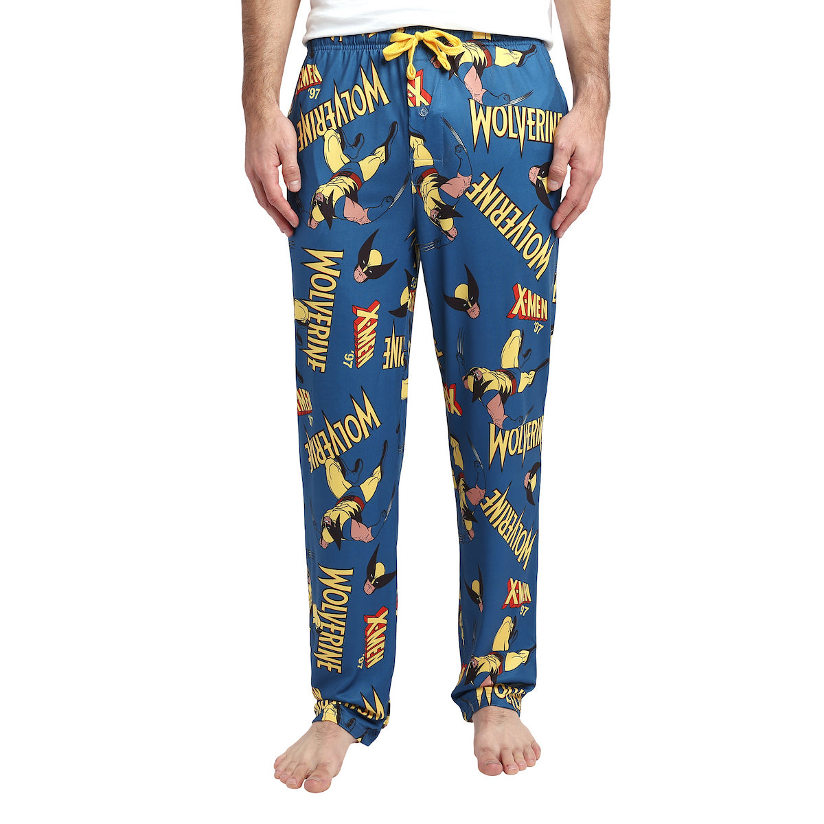 X-Men Wolverine All-Over Print Men's Blue Sleep Pajama Pants