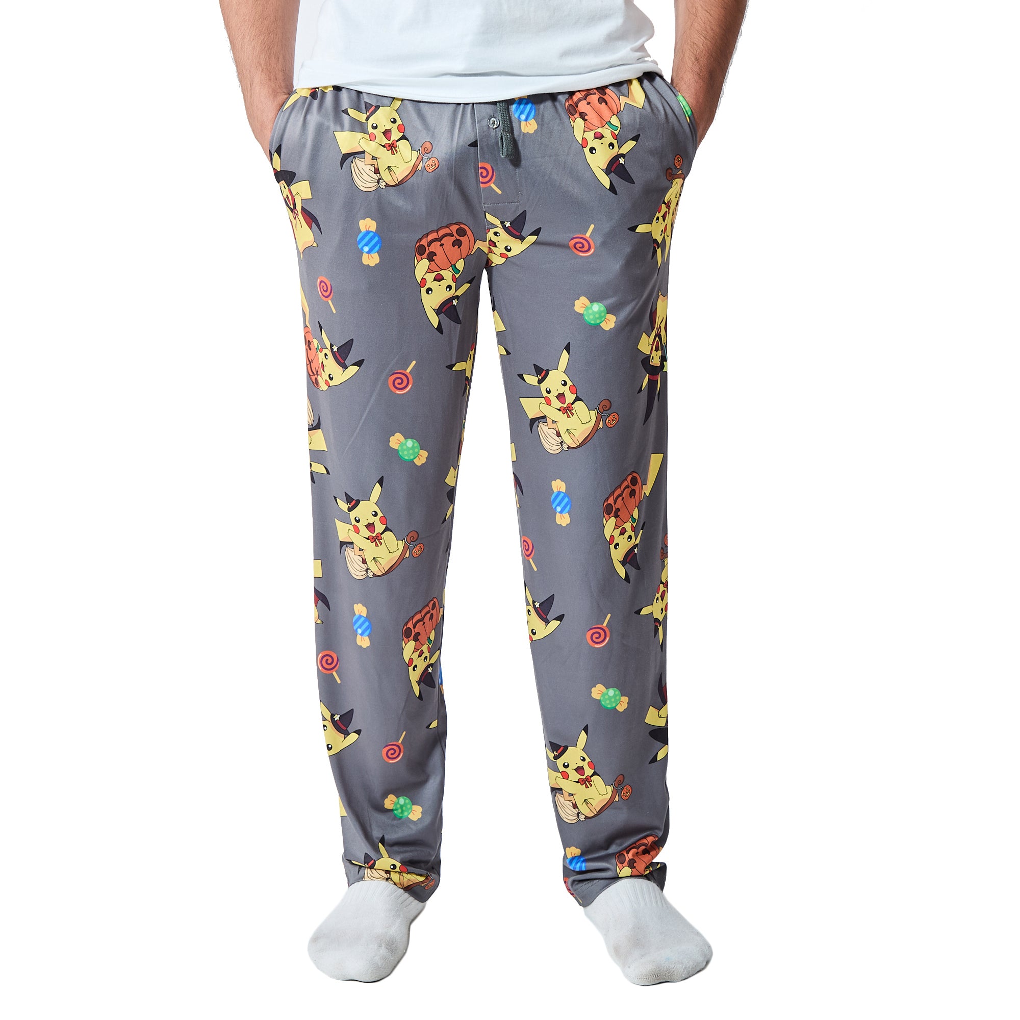 Pokemon Pikachu Costumes Men's Gray Sleep Pajama Pants