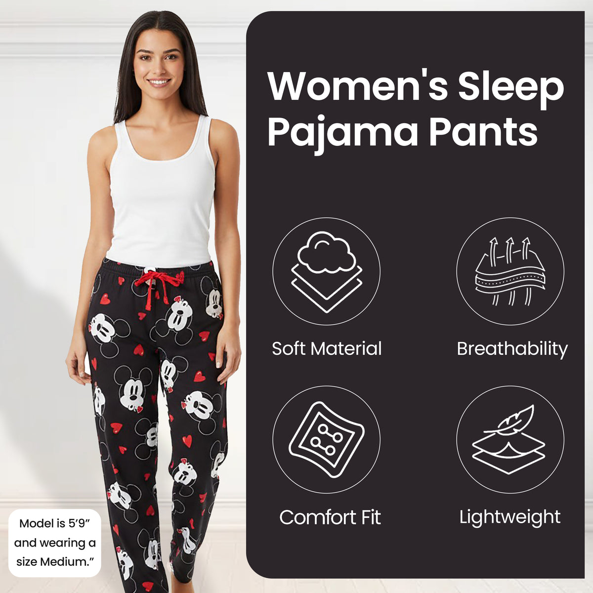 Mickey Mouse Classic All-Over Print Adult Unisex Sleep Pajama Pants