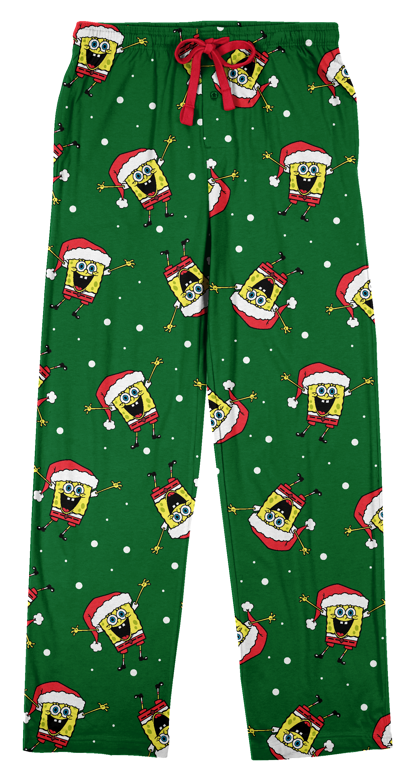 Spongebob Squarepants Santa Spongebob Men's Green Sleep Pajama Pants