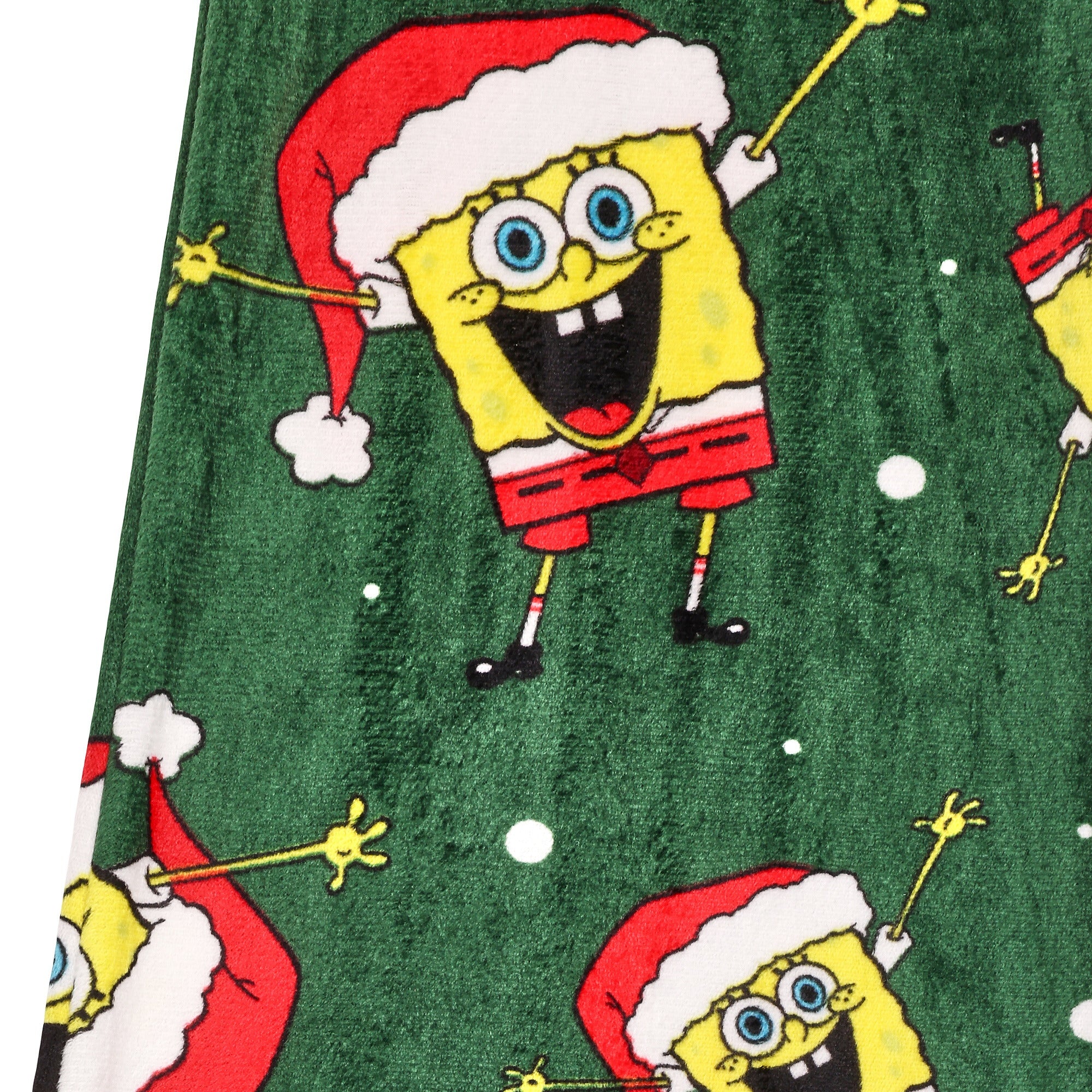 Spongebob Squarepants Santa Spongebob Men's Green Sleep Pajama Pants