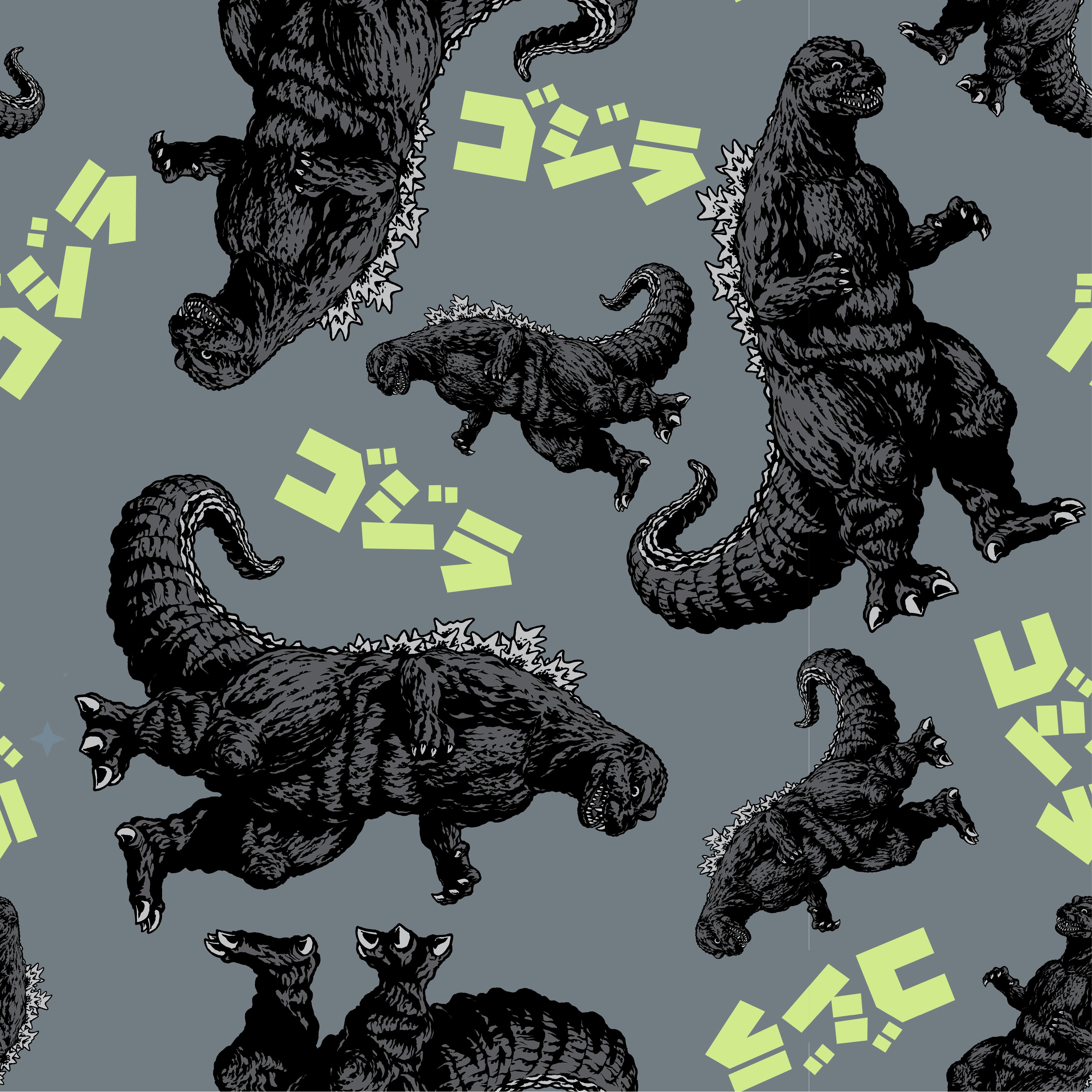 Godzilla All-Over Print Men's Gray Sleep Pajama Pants