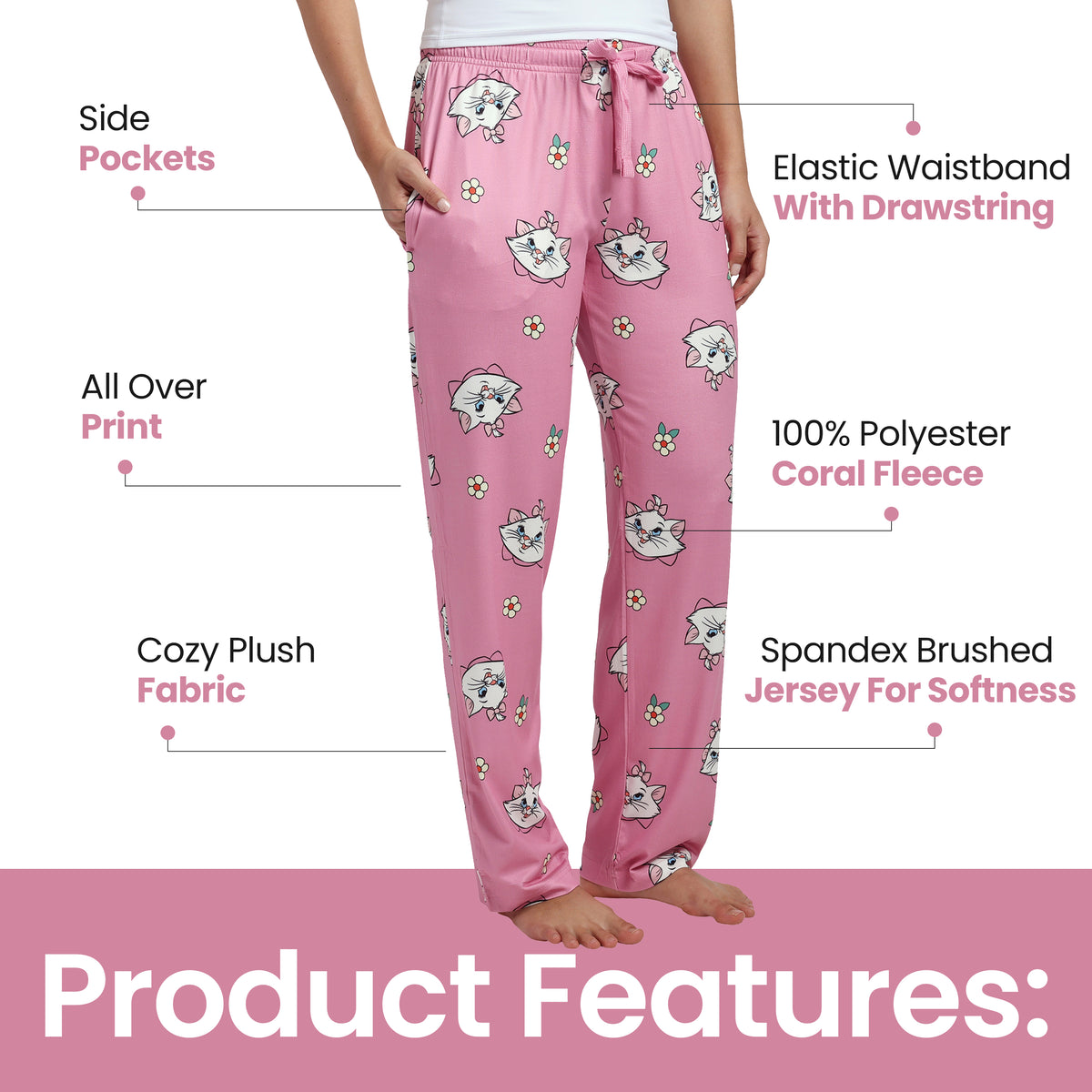 Disney's The Aristocats Marie All-Over Print Women's Sleep Pajama Pants