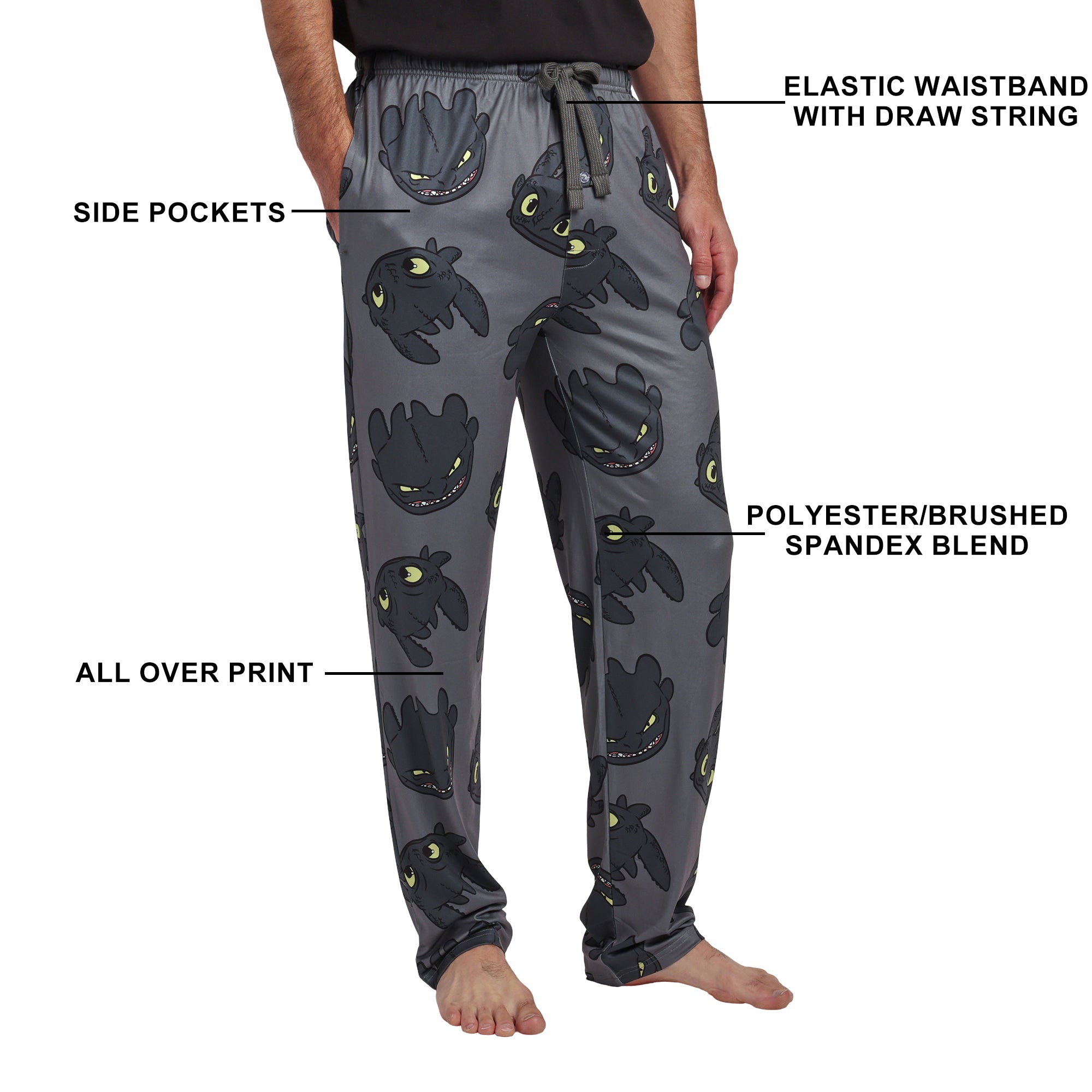 How To Train Your Dragon Toothless All-Over Print Men's Sleep Pajama Pants