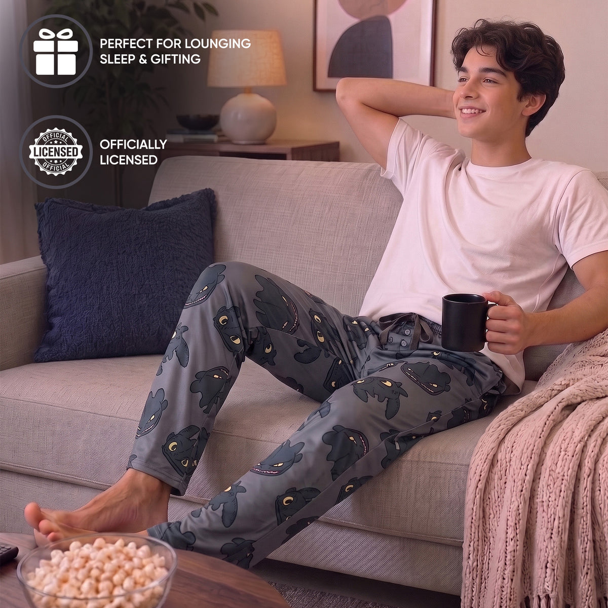 How To Train Your Dragon Toothless All-Over Print Men's Sleep Pajama Pants