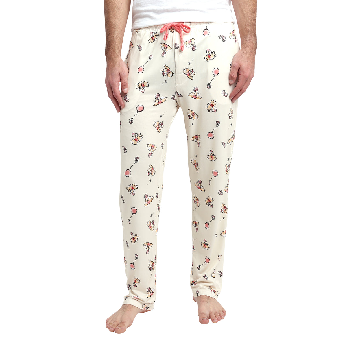 Winnie The Pooh Balloons & Honey Unisex Off-White Sleep Pajama Pants