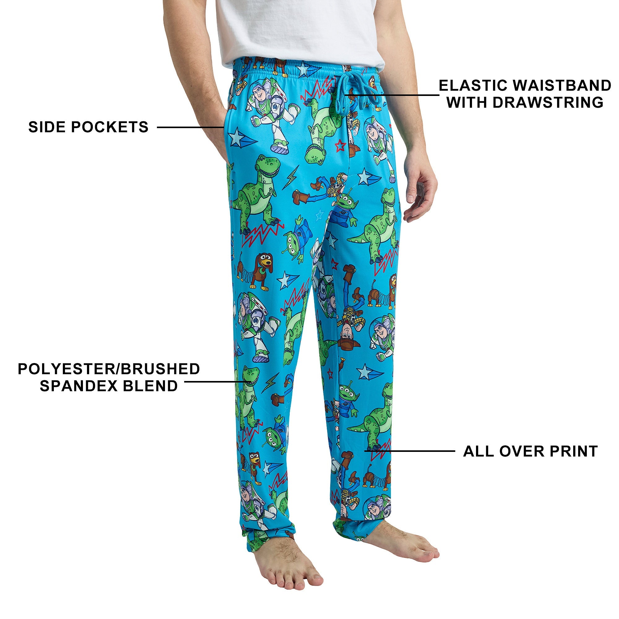 Toy Story Favorite Characters Men's All-Over Print Sleep Pajama Pants
