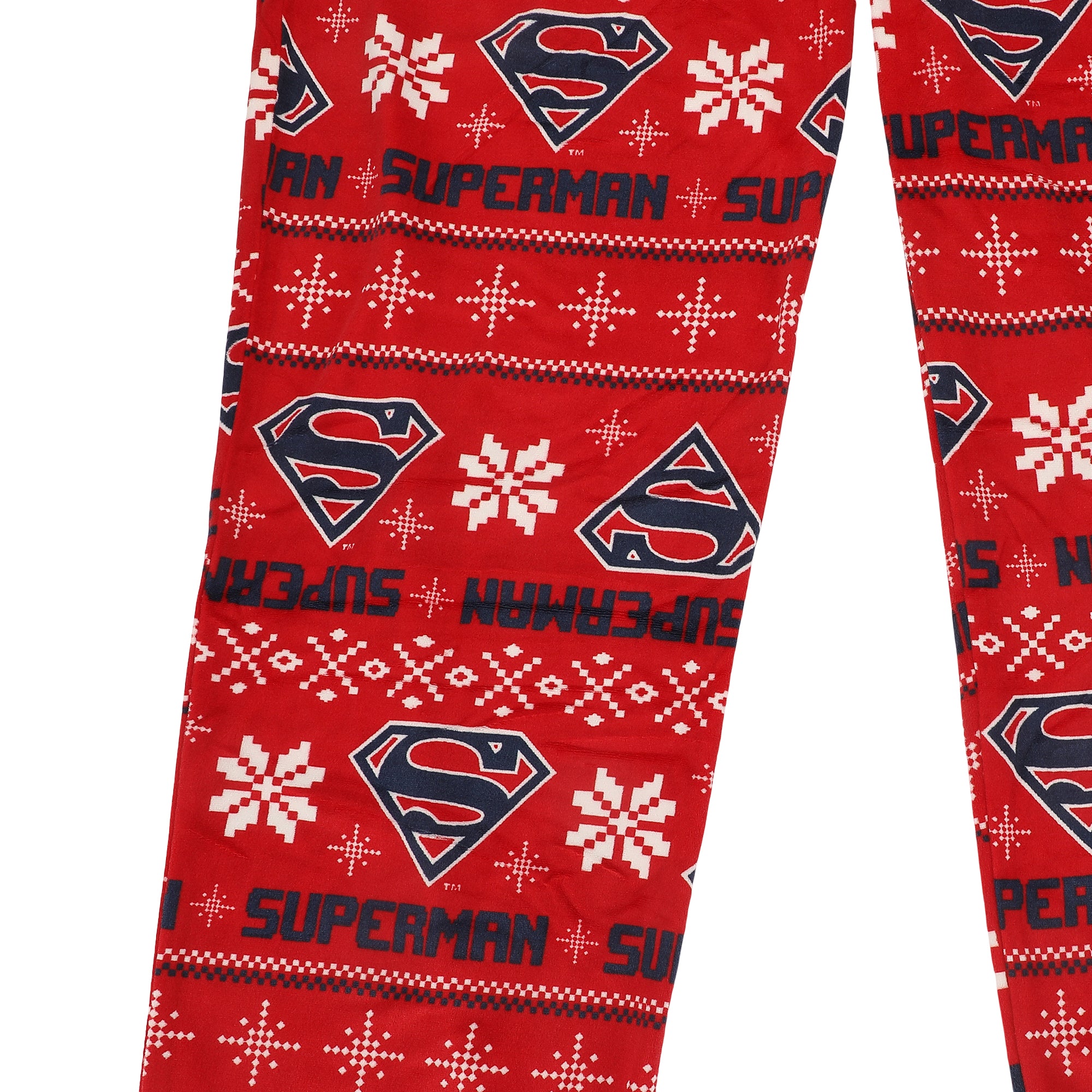 Superman All-Over Print Men's Lightweight Plush Minkey Fleece Sleep Pajama Pants