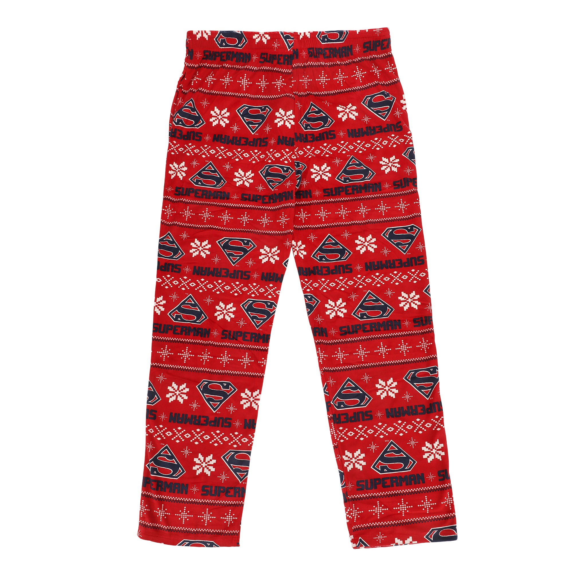 Superman All-Over Print Men's Lightweight Plush Minkey Fleece Sleep Pajama Pants