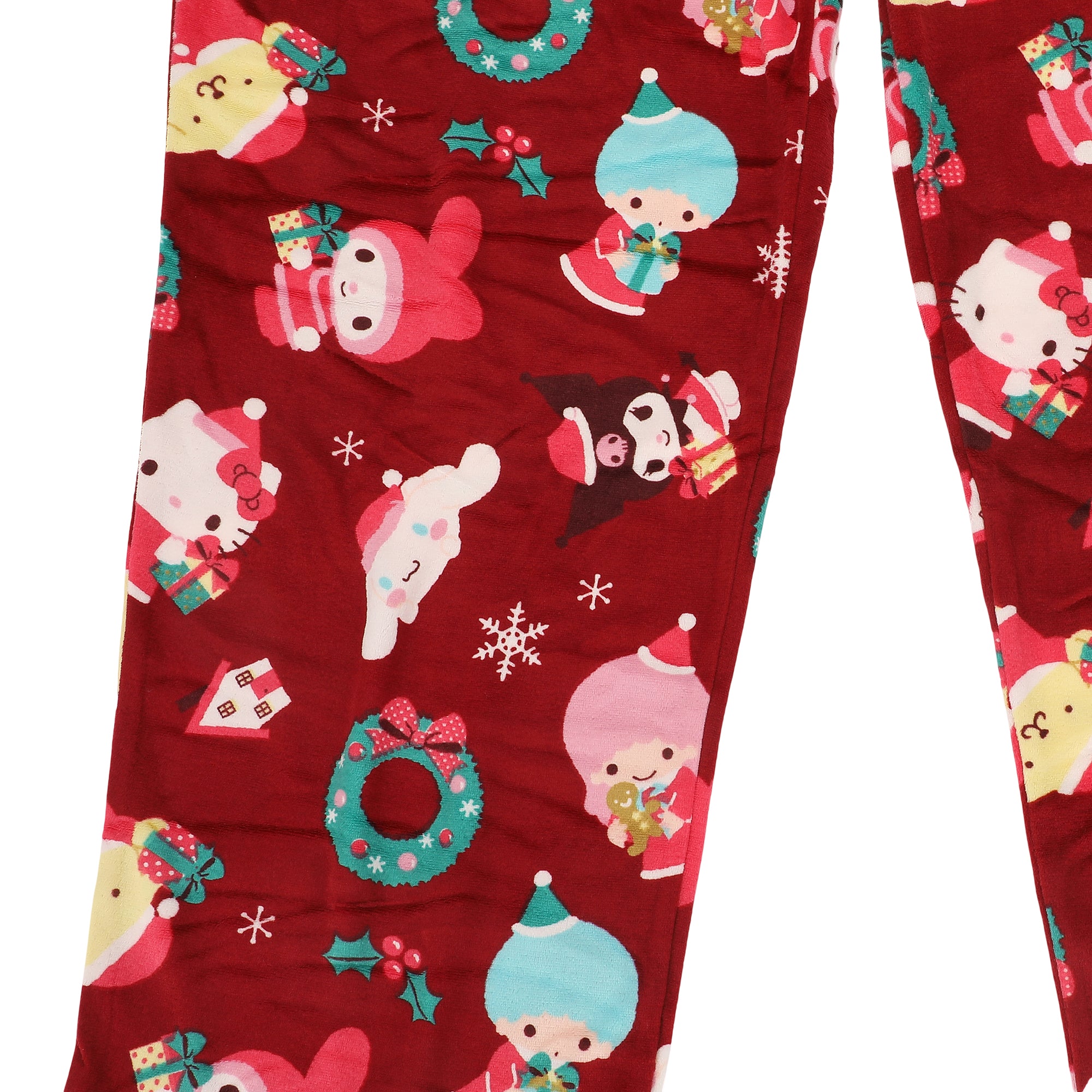 Hello Kitty & Friends Holiday All-Over Print Men's Lightweight Plush Fleece Sleep Pajama Pants
