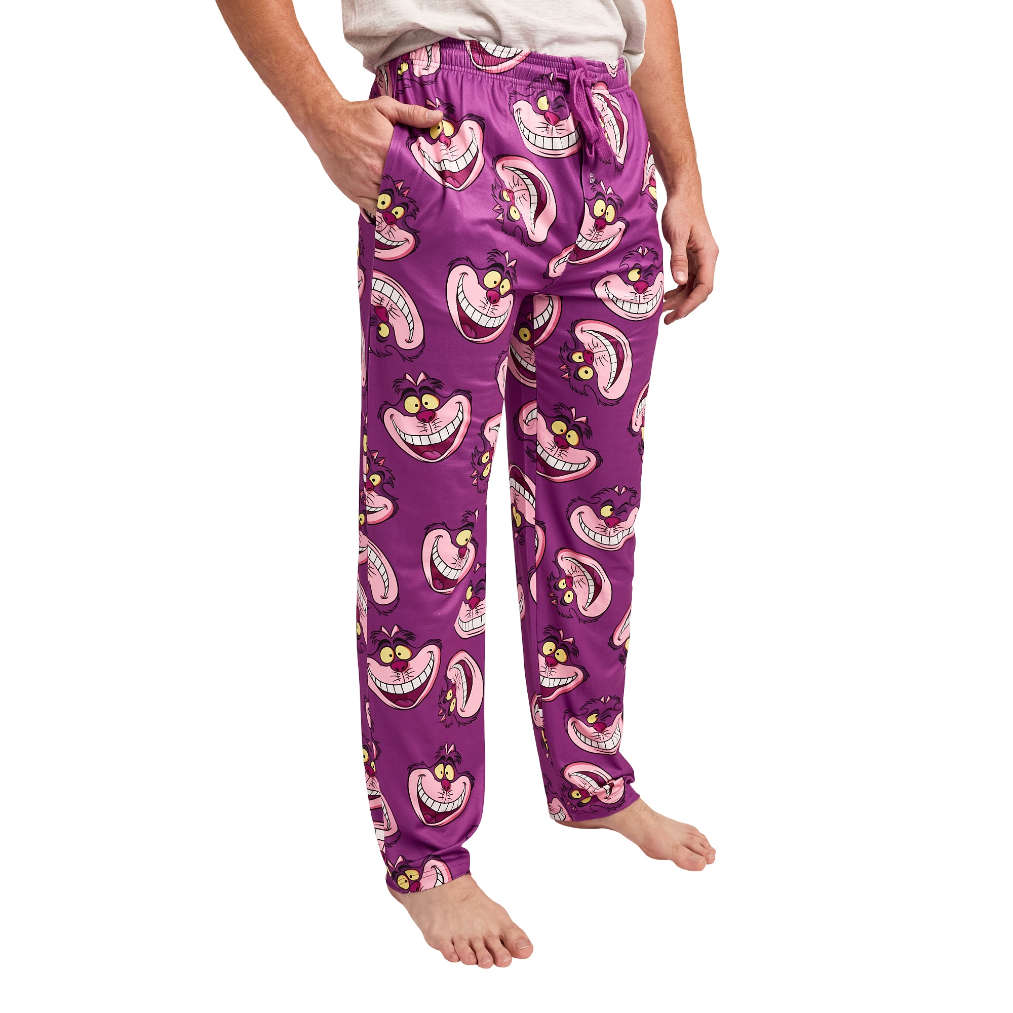 Disney Alice In Wonderland Chesire Cat All-Over Print Adult Purple Sleep Pajama Pants